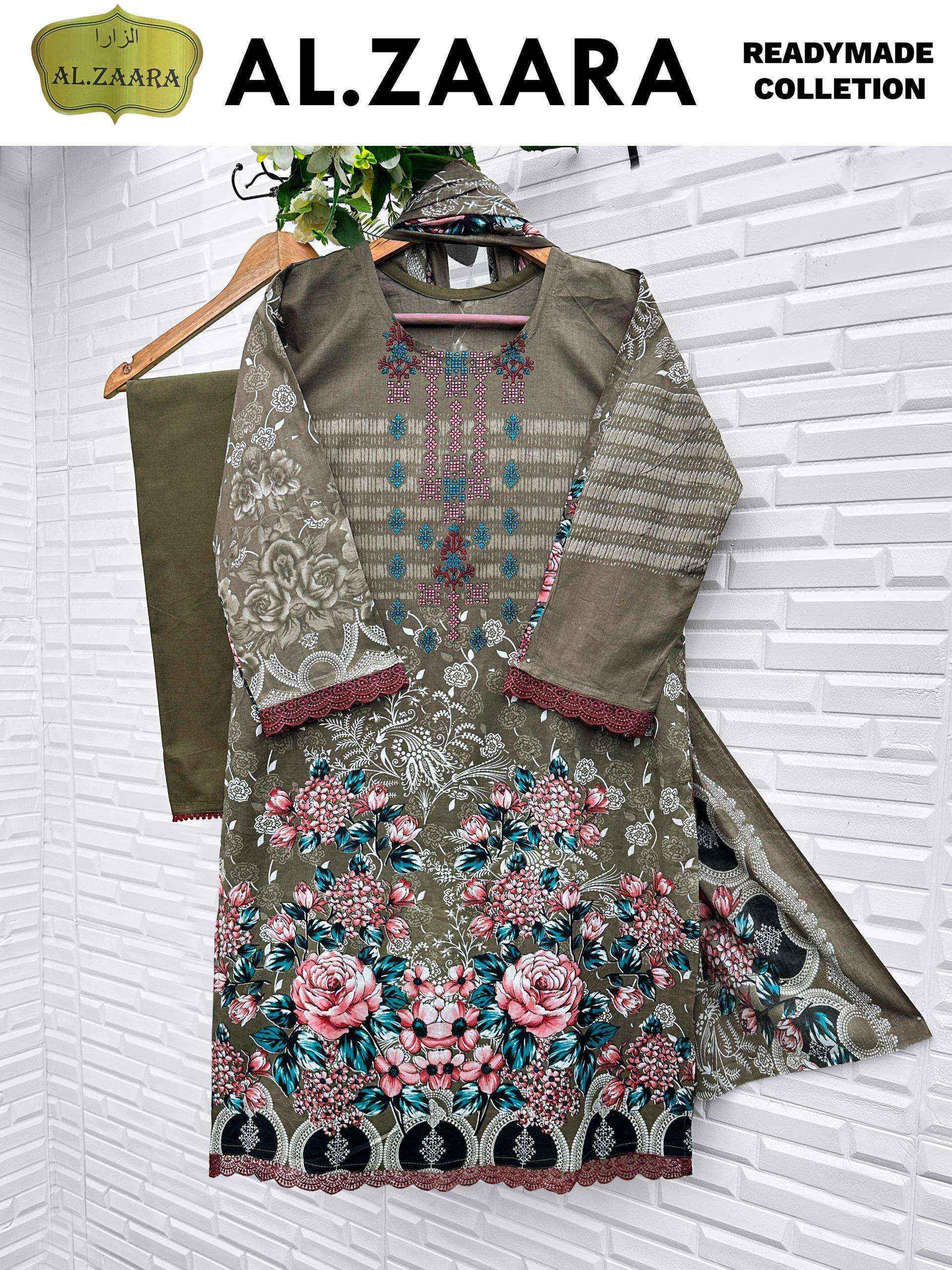 Al Zaara Vol 1 Ready Made Collection Readymade Cotton Dress Wholesale Rate ( 6 Pcs Catalog )