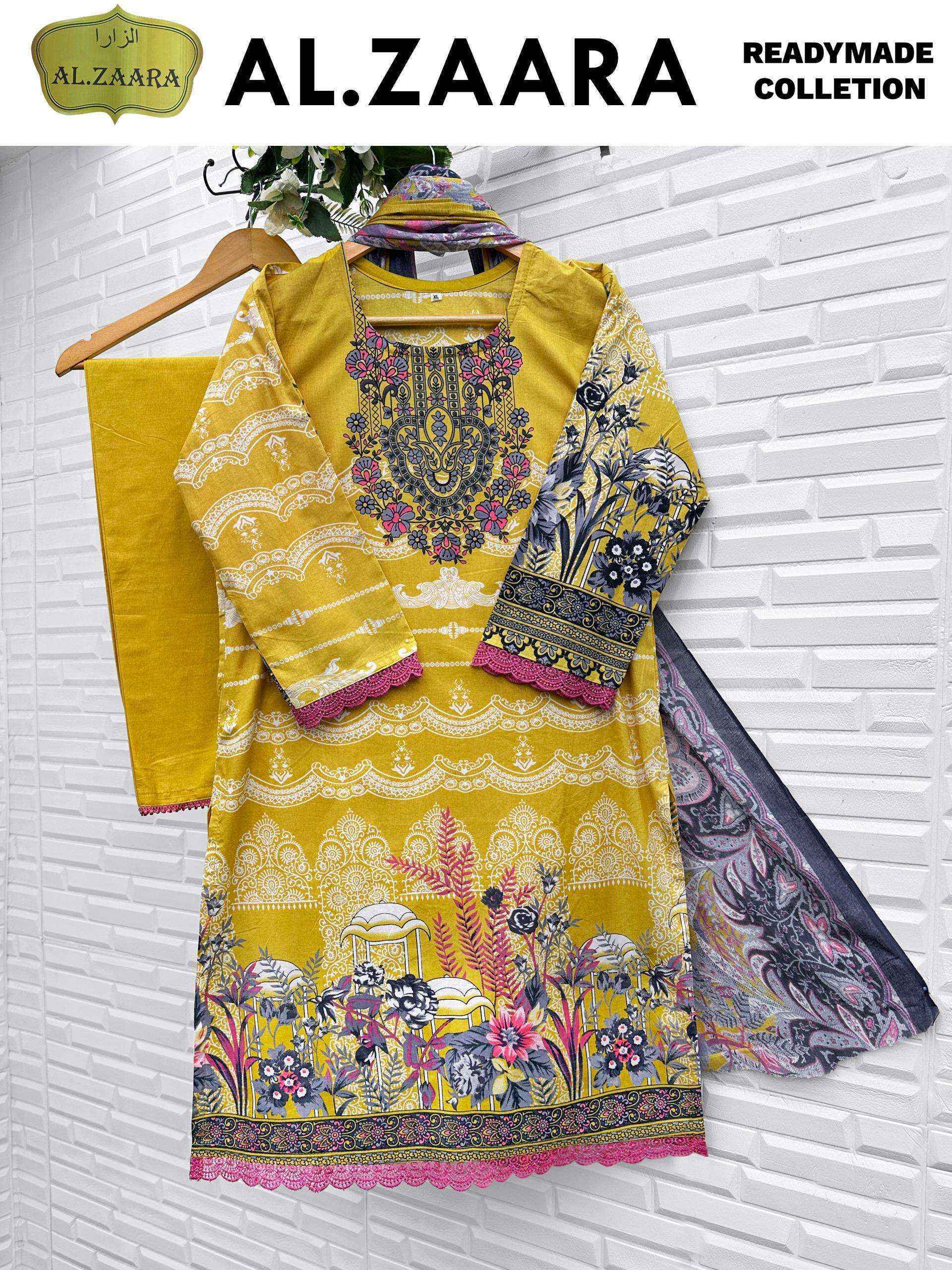 Al Zaara Vol 1 Ready Made Collection Readymade Cotton Dress Wholesale Rate ( 6 Pcs Catalog )