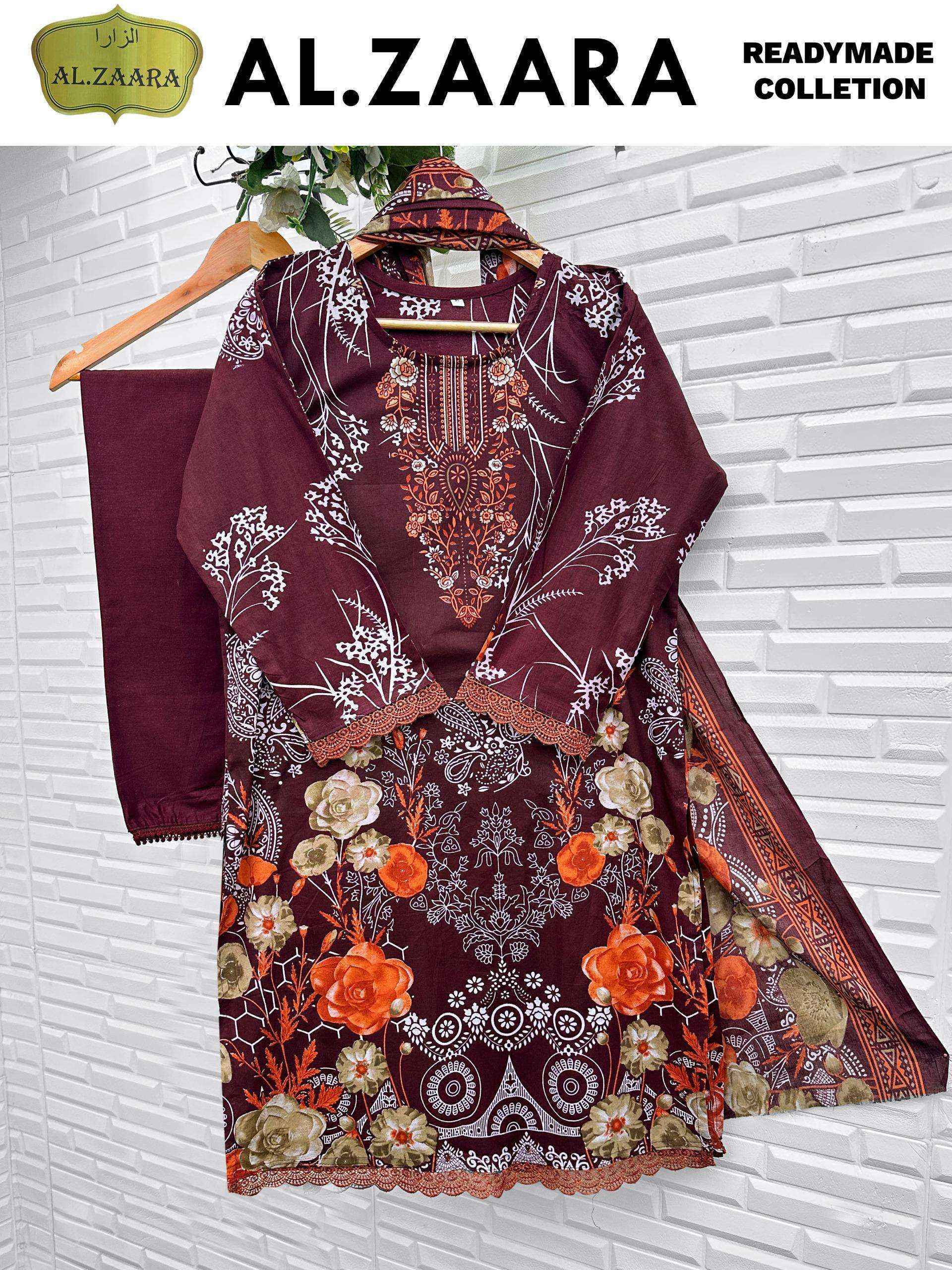 Al Zaara Vol 1 Ready Made Collection Readymade Cotton Dress Wholesale Rate ( 6 Pcs Catalog )