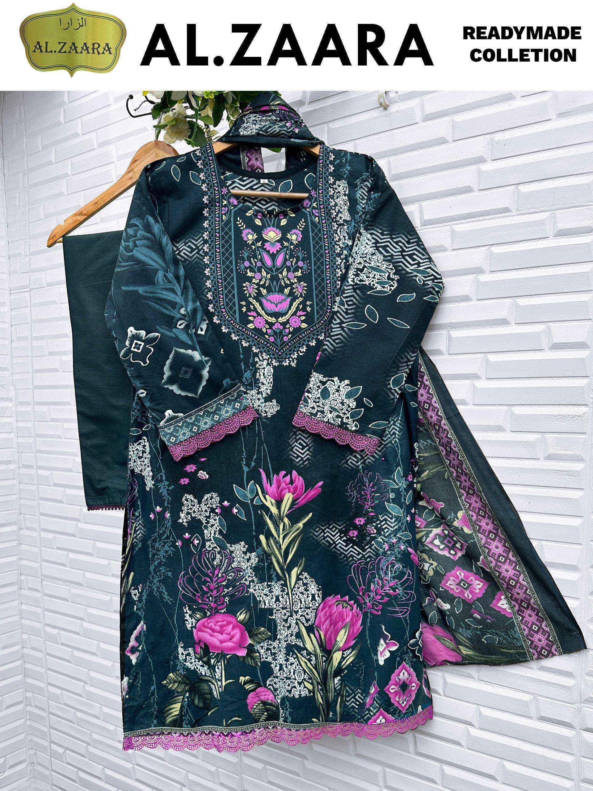 Al Zaara Vol 1 Ready Made Collection Readymade Cotton Dress Wholesale Rate ( 6 Pcs Catalog )