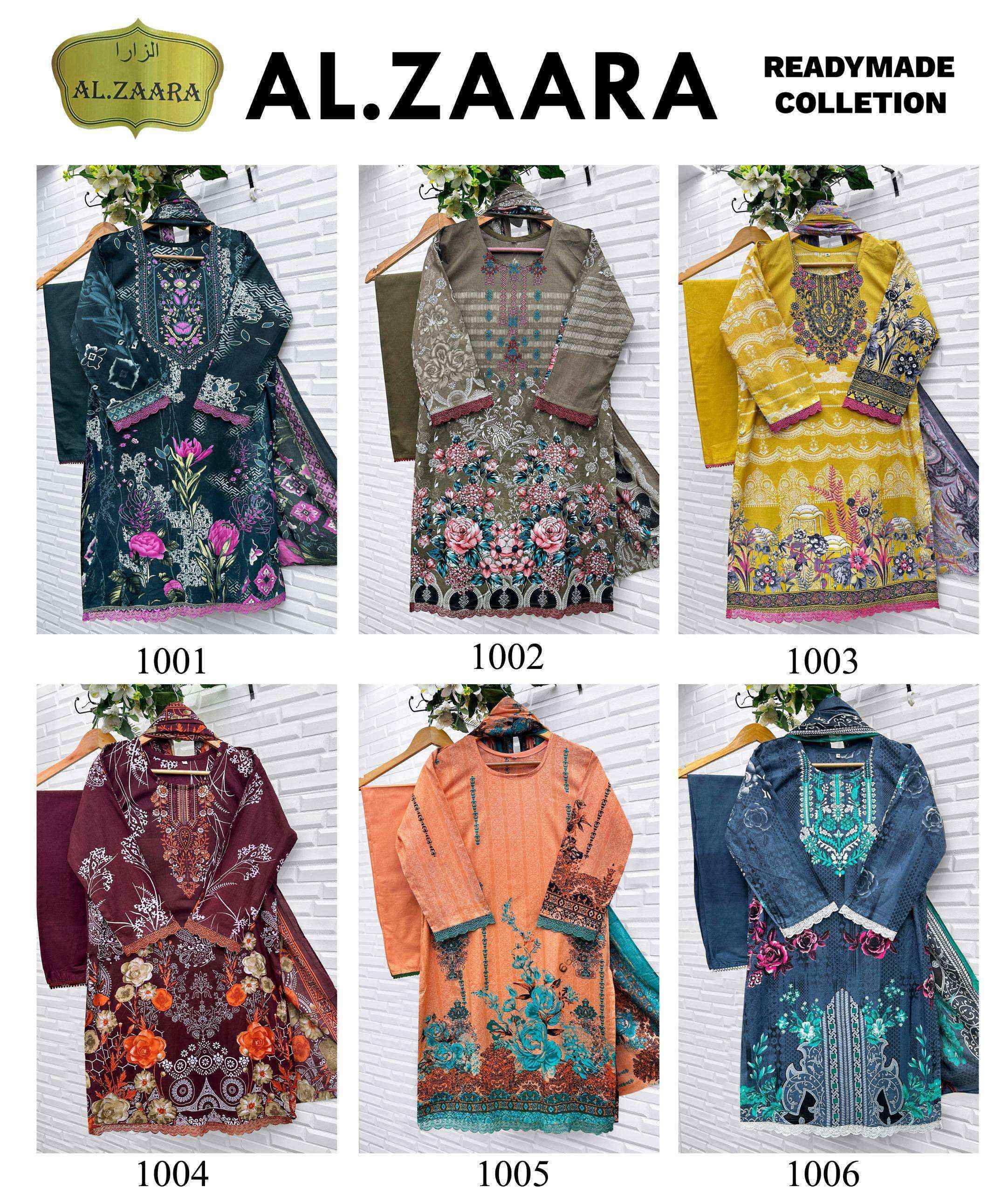 Al Zaara Vol 1 Ready Made Collection Readymade Cotton Dress Wholesale Rate ( 6 Pcs Catalog )