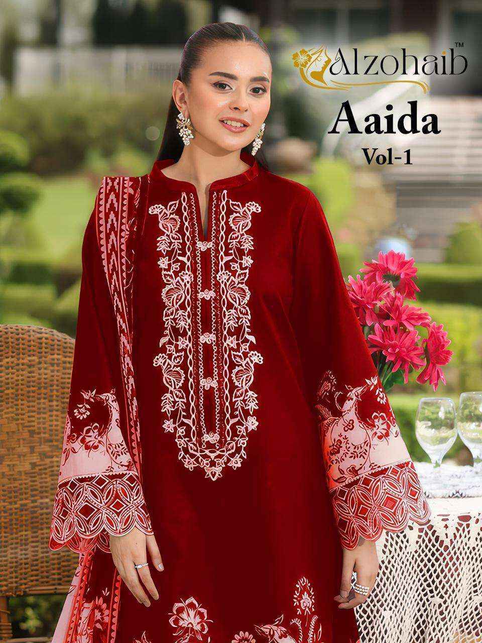 Al Zohaib Aaida Vol 1 Cotton Salwar Kameez Wholesale Rate ( 4 Pcs Catalog )