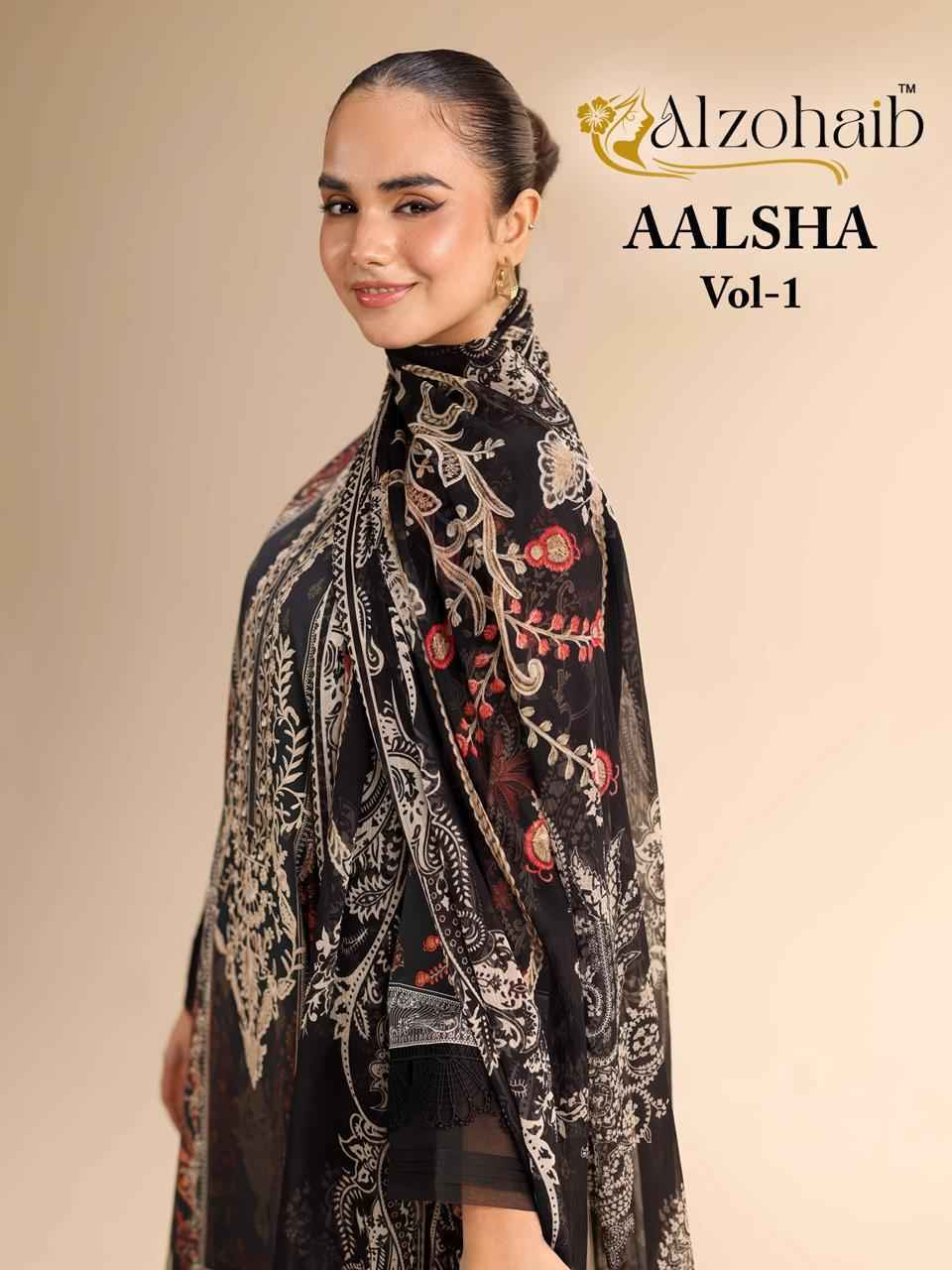 Al Zohaib Aalsha Vol 1 Cotton Salwar Kameez Wholesale Rate ( 4 Pcs Catalog )