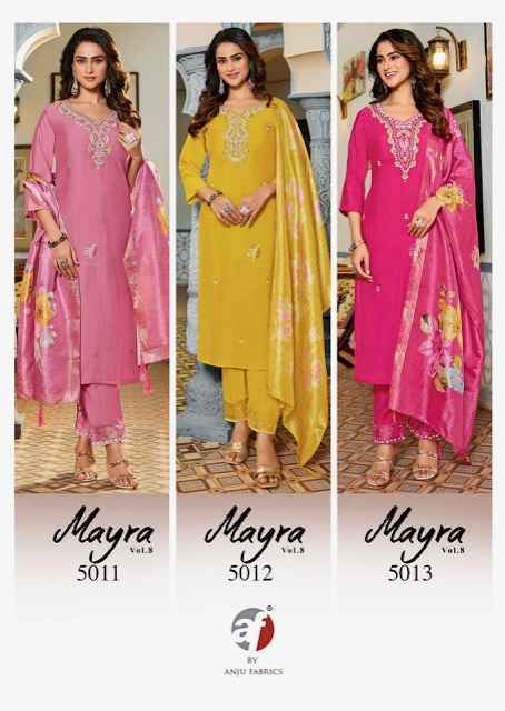 Anju Fabrics Mayra Vol 8 Modal Silk Kurti Combo Wholesale Rate ( 6 Pcs Catalog )