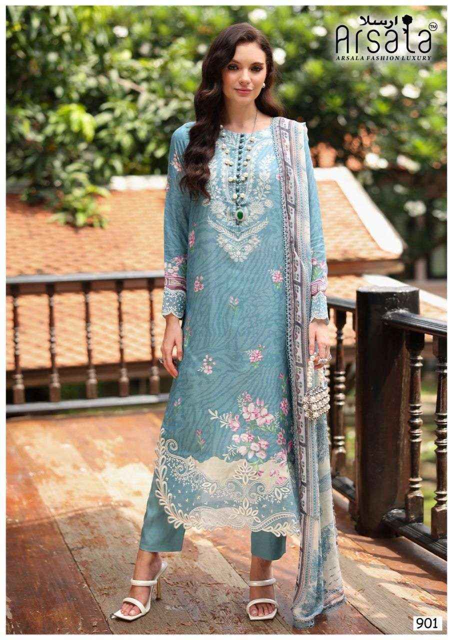 Arsala Fashion Amira Vol 9 Lawn Cotton Salwar Kameez Wholesale Rate ( 6 Pcs Catalog )