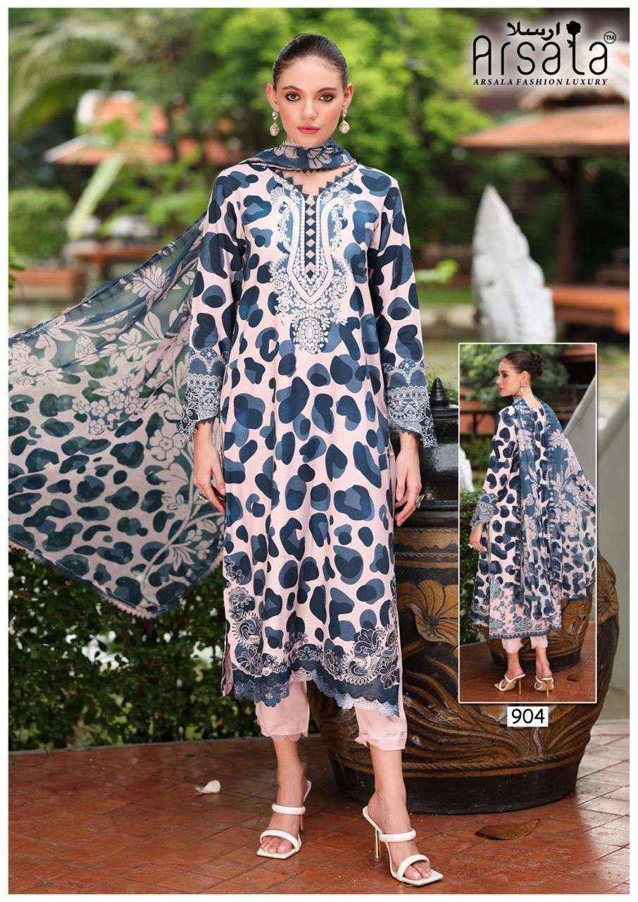 Arsala Fashion Amira Vol 9 Lawn Cotton Salwar Kameez Wholesale Rate ( 6 Pcs Catalog )