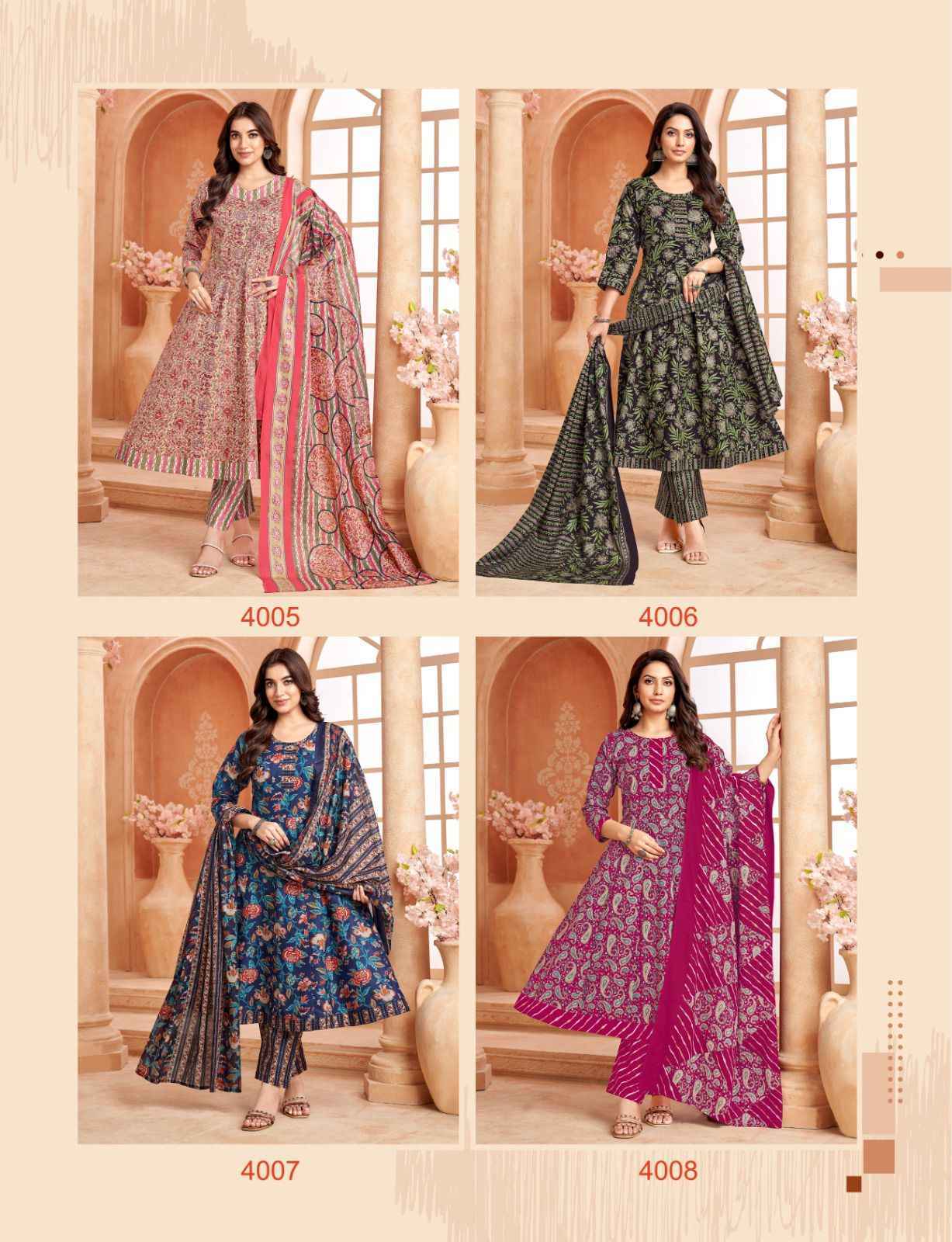 Balaji Anarkali Vol 4 Cotton Kurti Combo Set Wholesale Rate ( 8 Pcs Catalog )