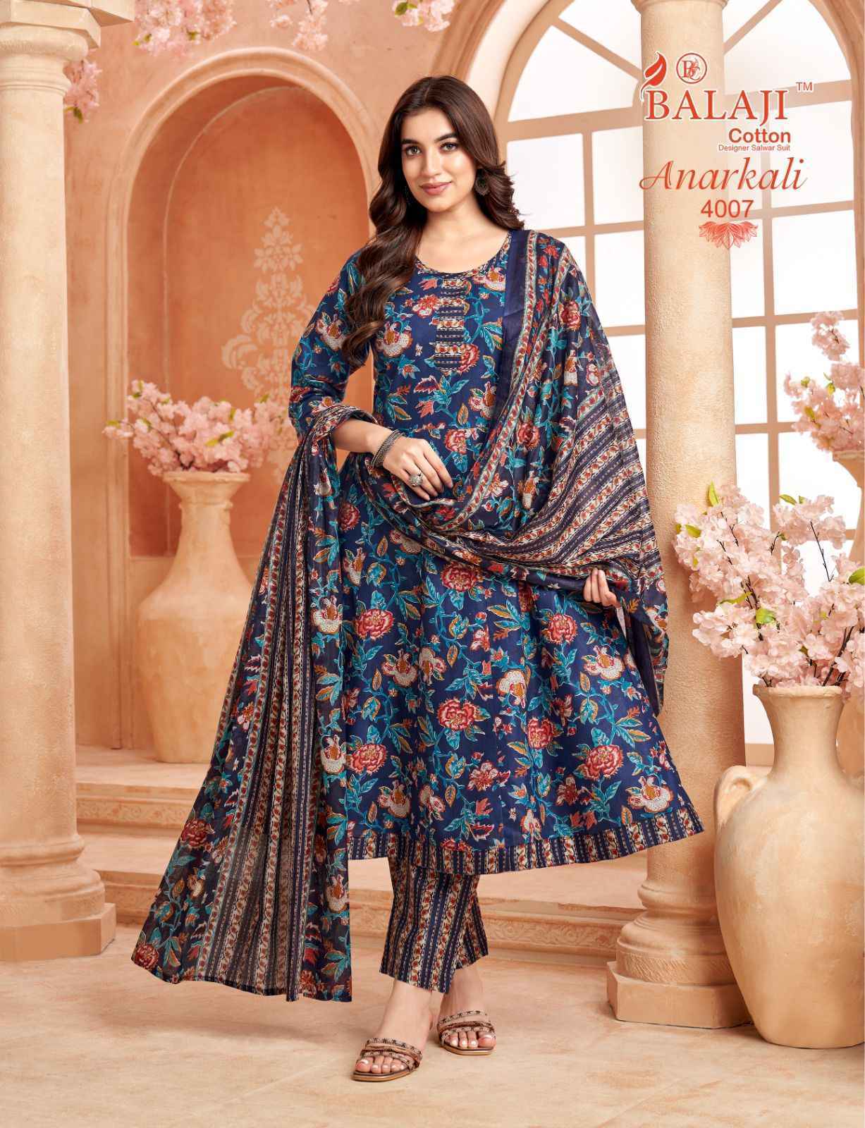 Balaji Anarkali Vol 4 Cotton Kurti Combo Set Wholesale Rate ( 8 Pcs Catalog )