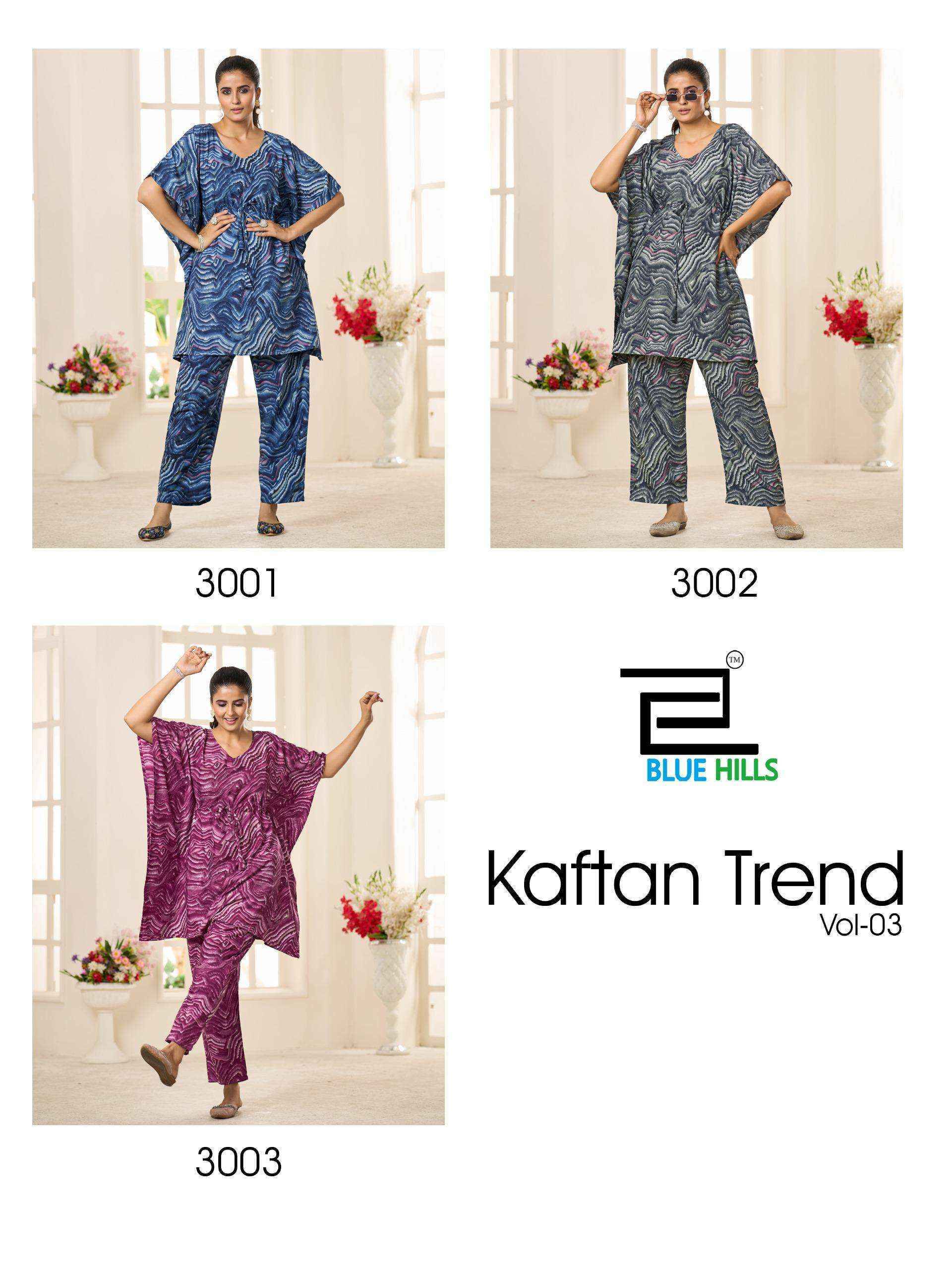 Blue Hills Kaftan Trend Vol 3 Crepe KaftanWith Bottom Wholesale Rate ( 3 Pcs Catalog )