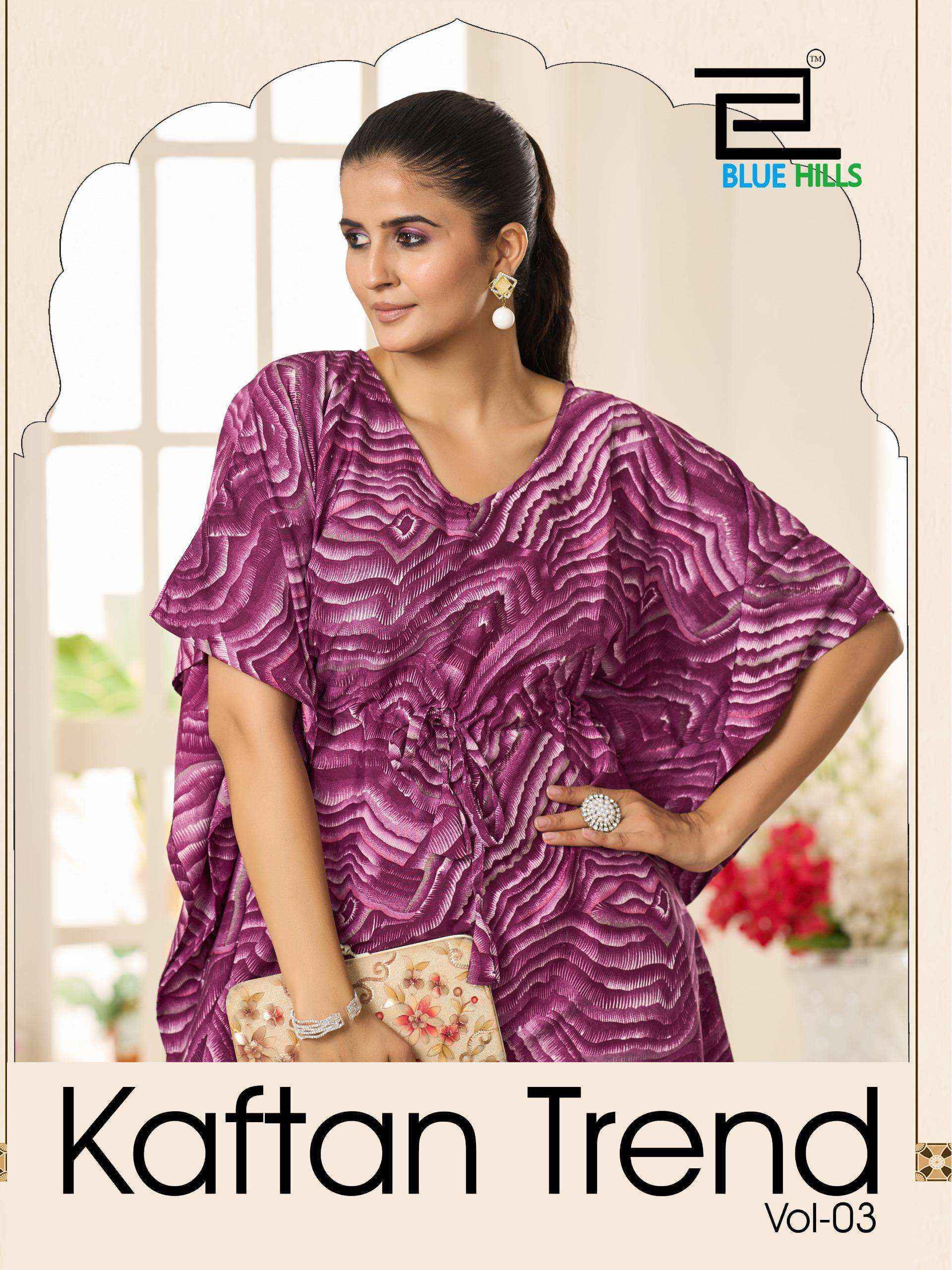 Blue Hills Kaftan Trend Vol 3 Crepe KaftanWith Bottom Wholesale Rate ( 3 Pcs Catalog )