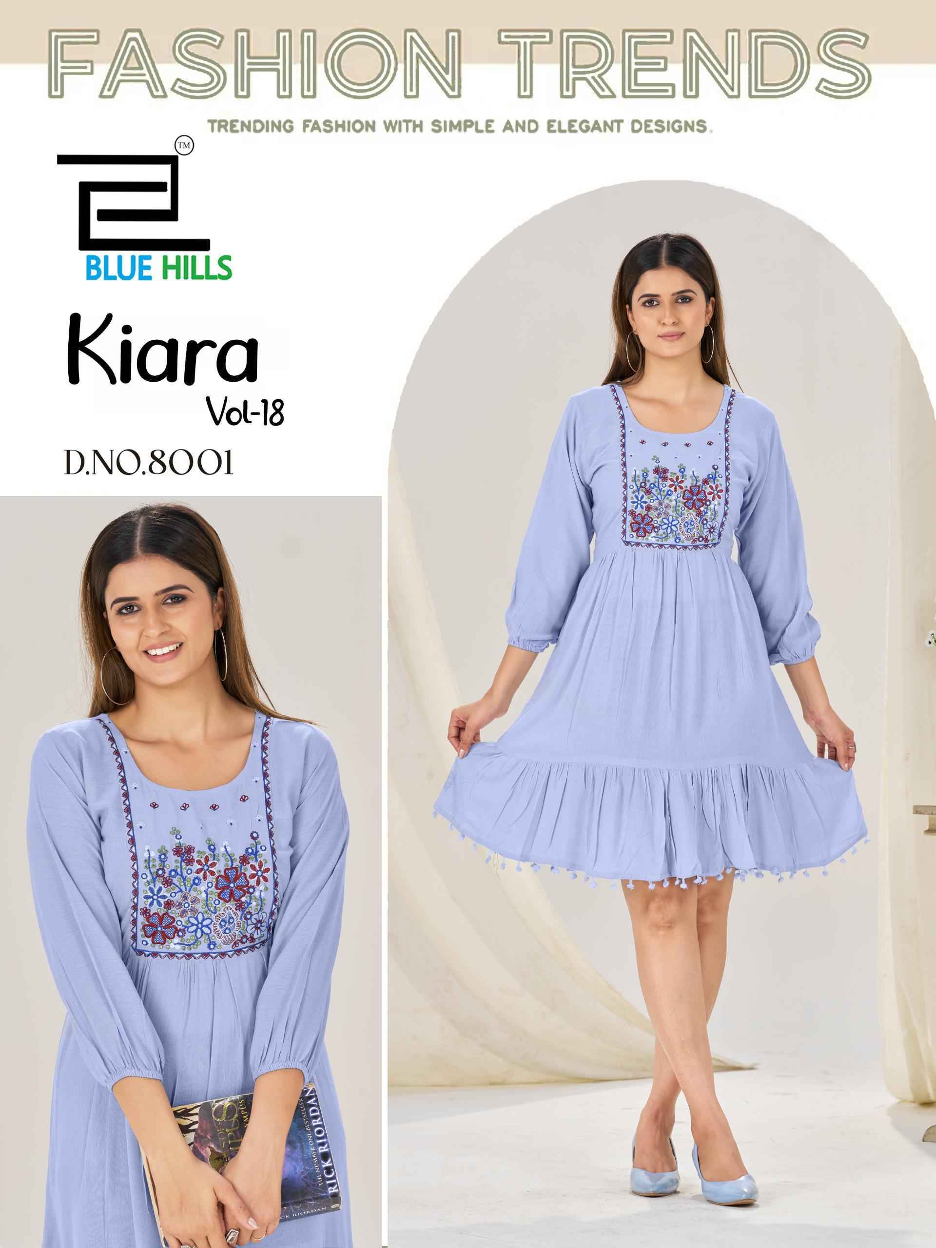 Blue Hills Kiara vol 18 Rayon Top Wholesale Rate ( 5 Pcs Catalog )