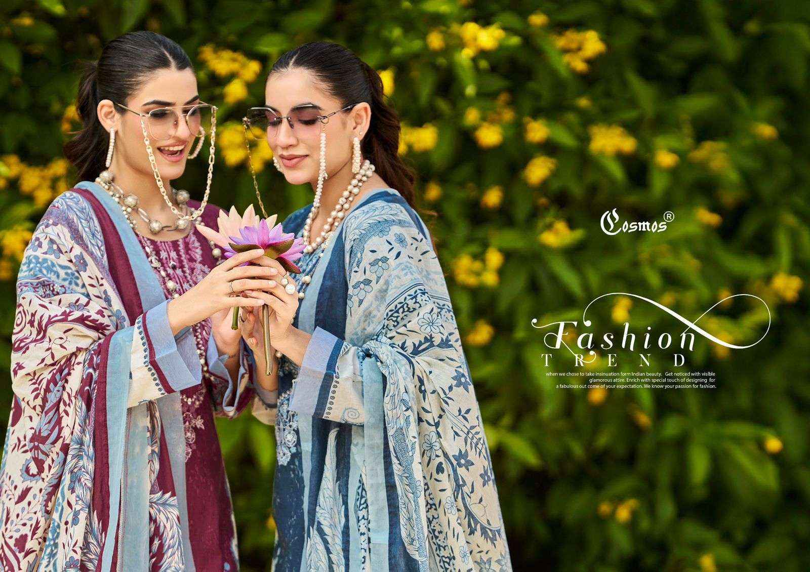 Cosmos Bliss Embroidery Lawn Vol 1 Exclusive Cotton Latest Salwar Kameez Wholesale Rate ( 8 Pcs Catalog )
