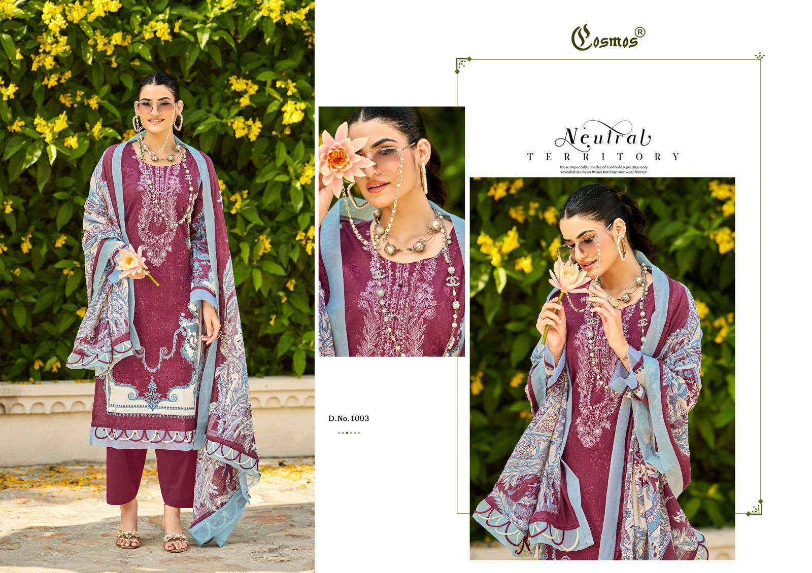 Cosmos Bliss Embroidery Lawn Vol 1 Exclusive Cotton Latest Salwar Kameez Wholesale Rate ( 8 Pcs Catalog )