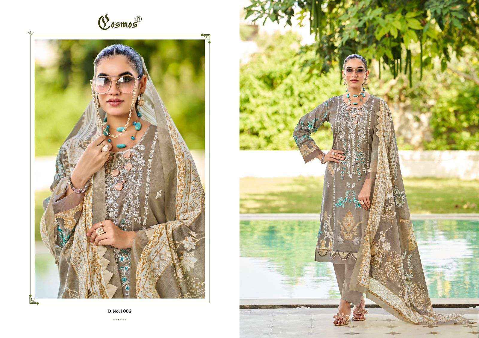 Cosmos Bliss Embroidery Lawn Vol 1 Exclusive Cotton Latest Salwar Kameez Wholesale Rate ( 8 Pcs Catalog )