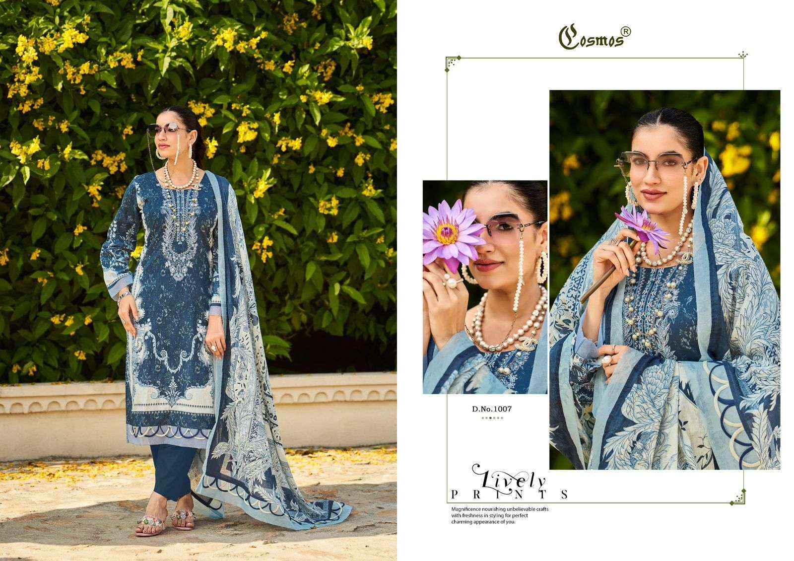 Cosmos Bliss Embroidery Lawn Vol 1 Exclusive Cotton Latest Salwar Kameez Wholesale Rate ( 8 Pcs Catalog )