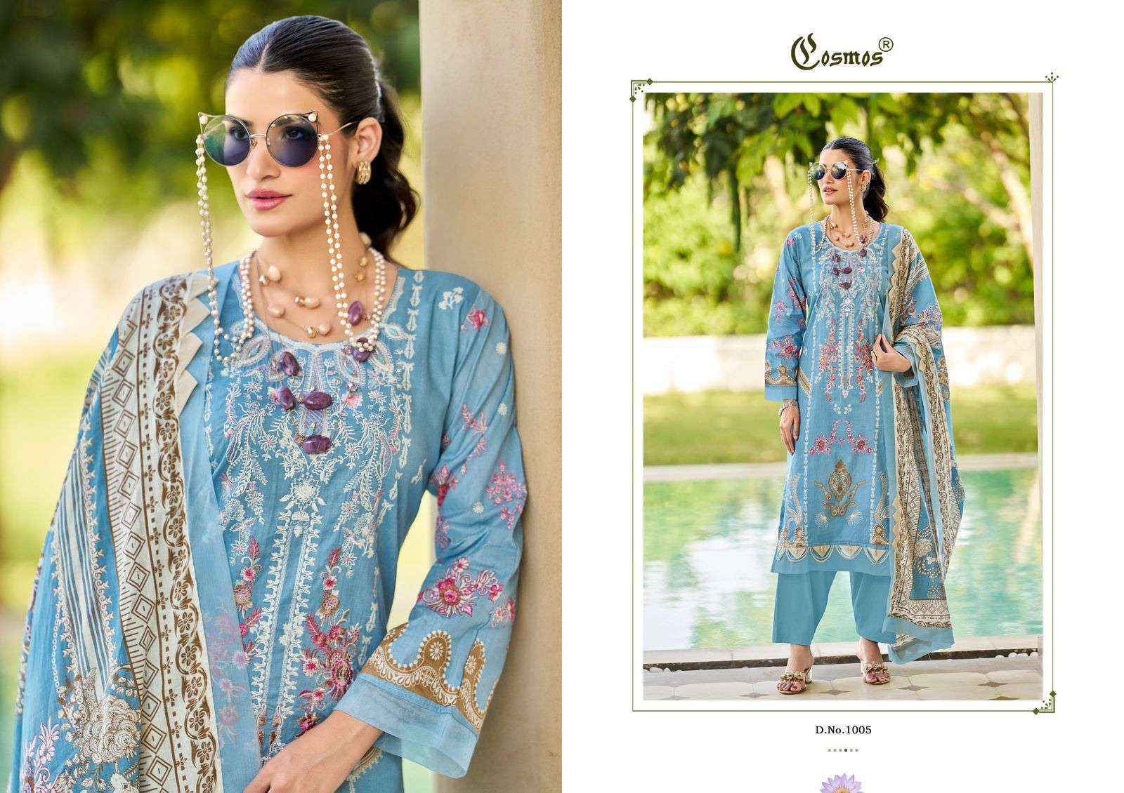 Cosmos Bliss Embroidery Lawn Vol 1 Exclusive Cotton Latest Salwar Kameez Wholesale Rate ( 8 Pcs Catalog )