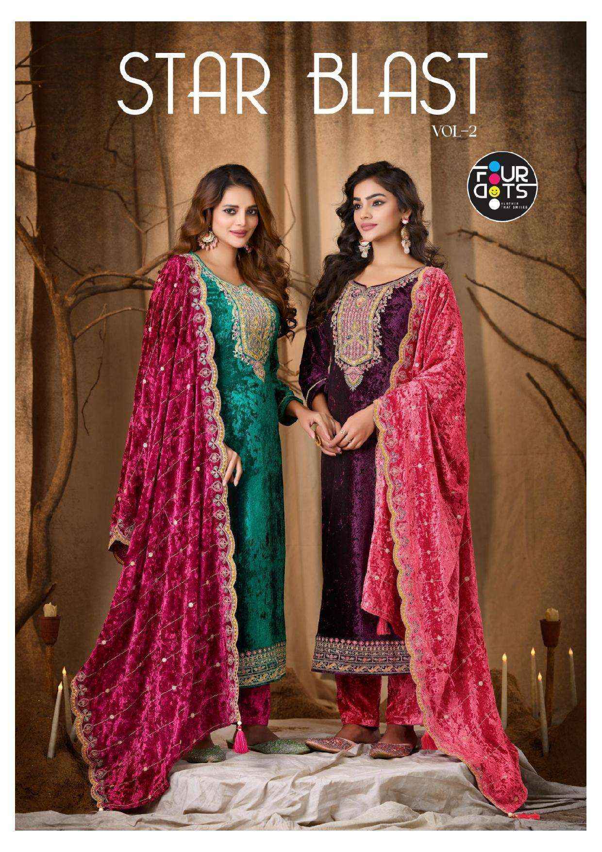Fourdots Starblast Vol 2 Viscose Velvet Salwar Kameez Wholesale Rate ( 4 Pcs Catalog )