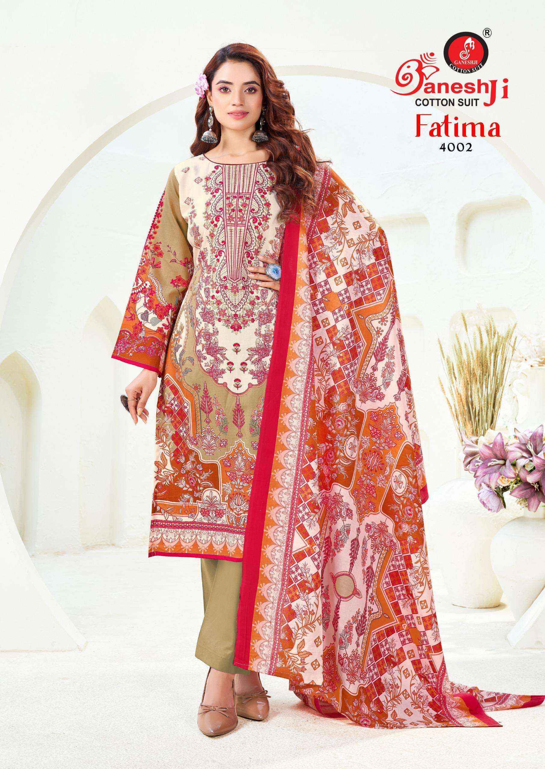 Ganesh Ji Fatima Vol 4 Cotton Salwar Kameez Wholesale Rate ( 8 Pcs Catalog )
