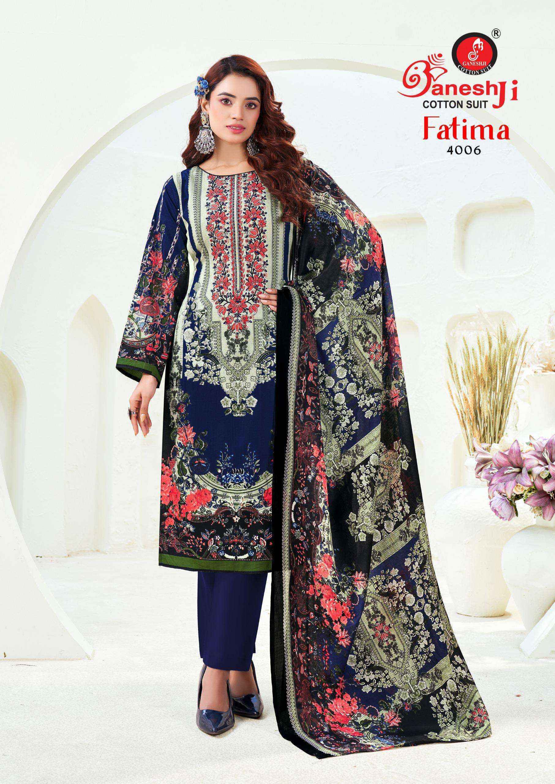Ganesh Ji Fatima Vol 4 Cotton Salwar Kameez Wholesale Rate ( 8 Pcs Catalog )