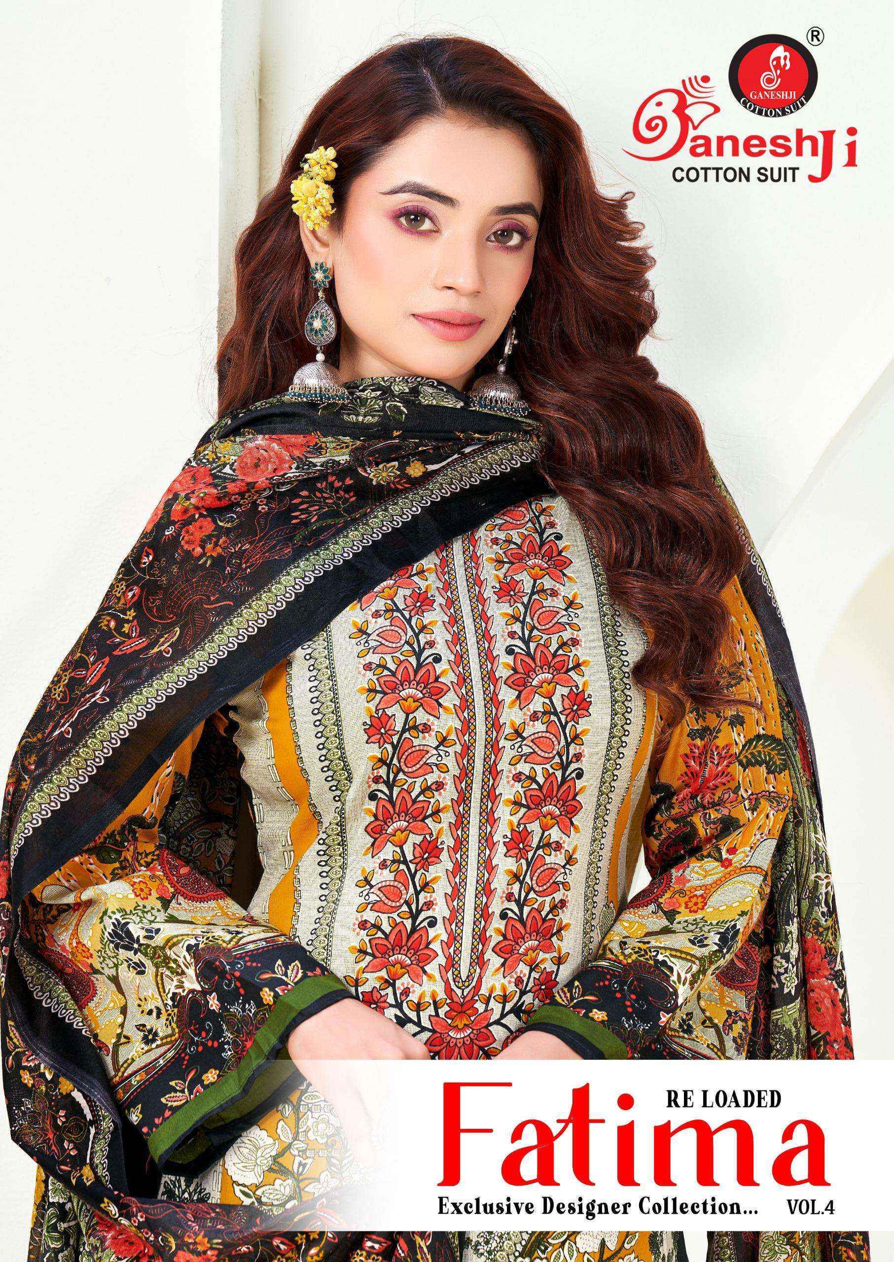 Ganesh Ji Fatima Vol 4 Cotton Salwar Kameez Wholesale Rate ( 8 Pcs Catalog )