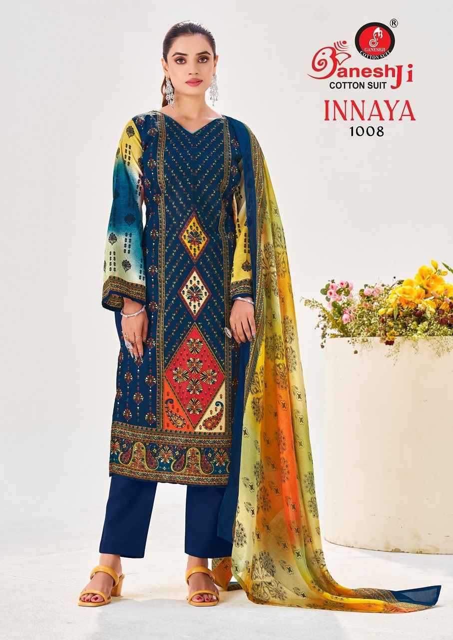 Ganesh Ji Innaya Vol 1 Cotton Salwar Kameez Wholesale Rate ( 8 Pcs Catalog )