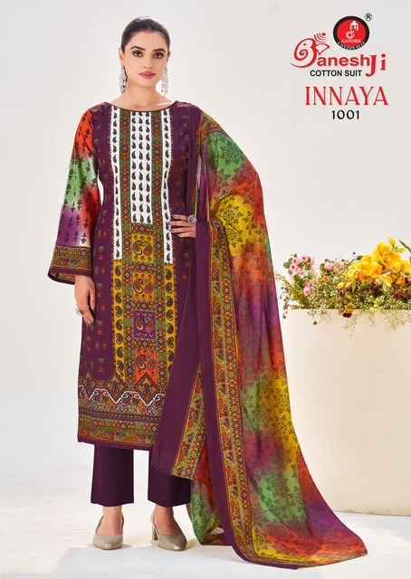 Ganesh Ji Innaya Vol 1 Cotton Salwar Kameez Wholesale Rate ( 8 Pcs Catalog )