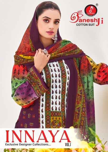 Ganesh Ji Innaya Vol 1 Cotton Salwar Kameez Wholesale Rate ( 8 Pcs Catalog )