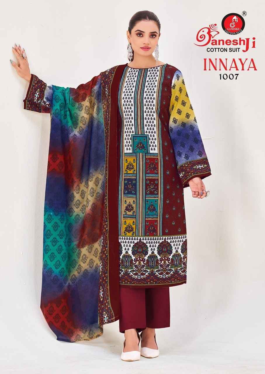 Ganesh Ji Innaya Vol 1 Cotton Salwar Kameez Wholesale Rate ( 8 Pcs Catalog )