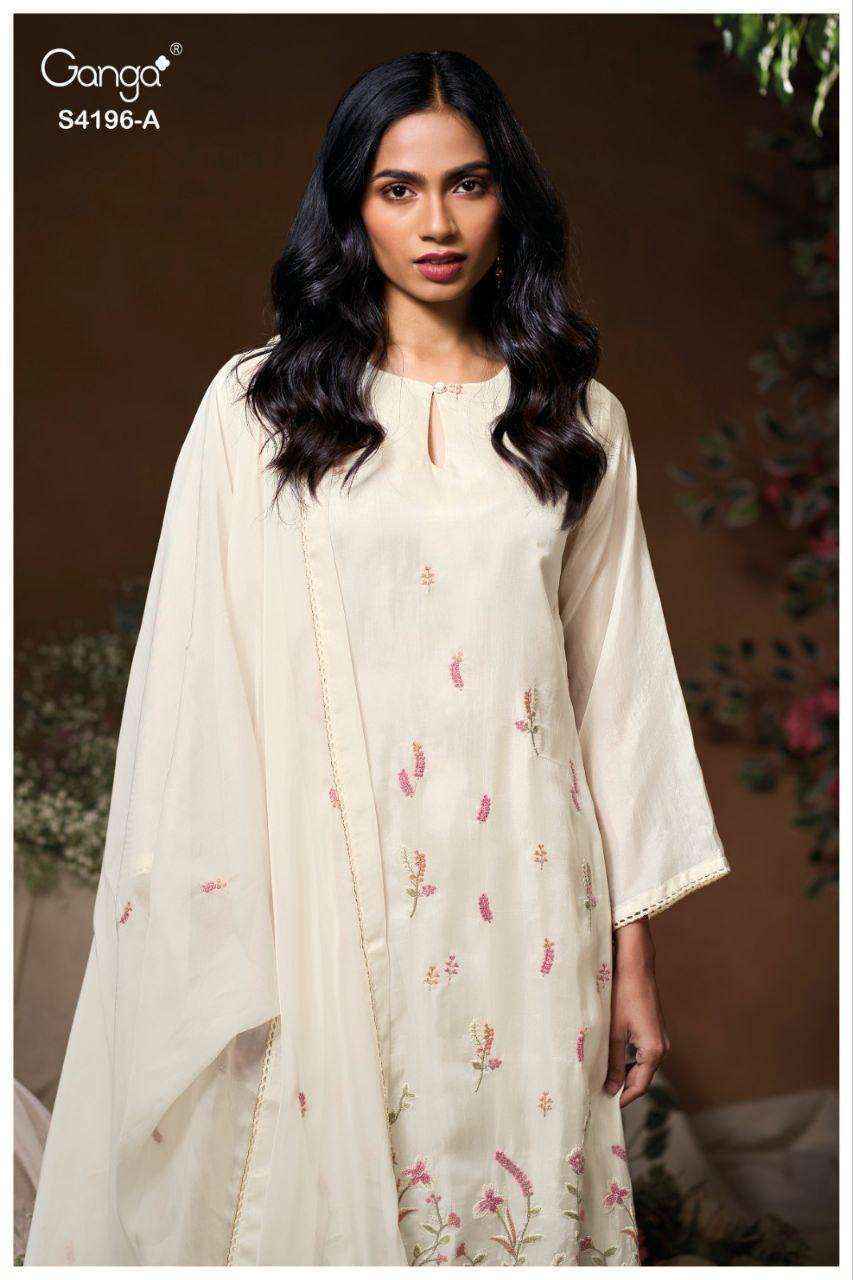 Ganga Biyona 4196 Silk Jacquard Salwar Kameez Wholesale Rate ( 4 Pcs Catalog )