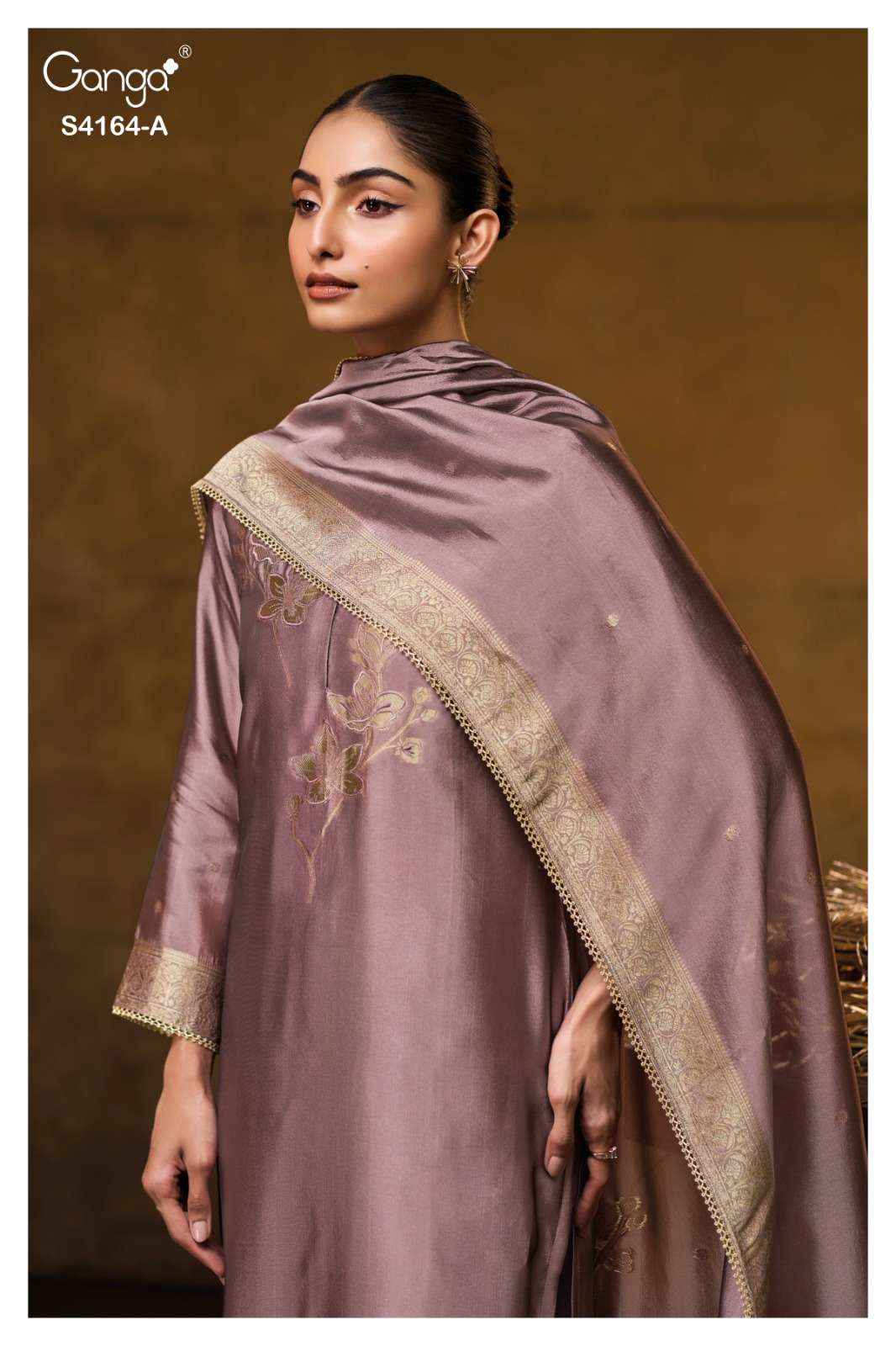 Ganga Fashion Hanie 4164 Partywear Style Silk Designer Salwar Suit Wholesale Rate ( 8 Pcs Catalog )