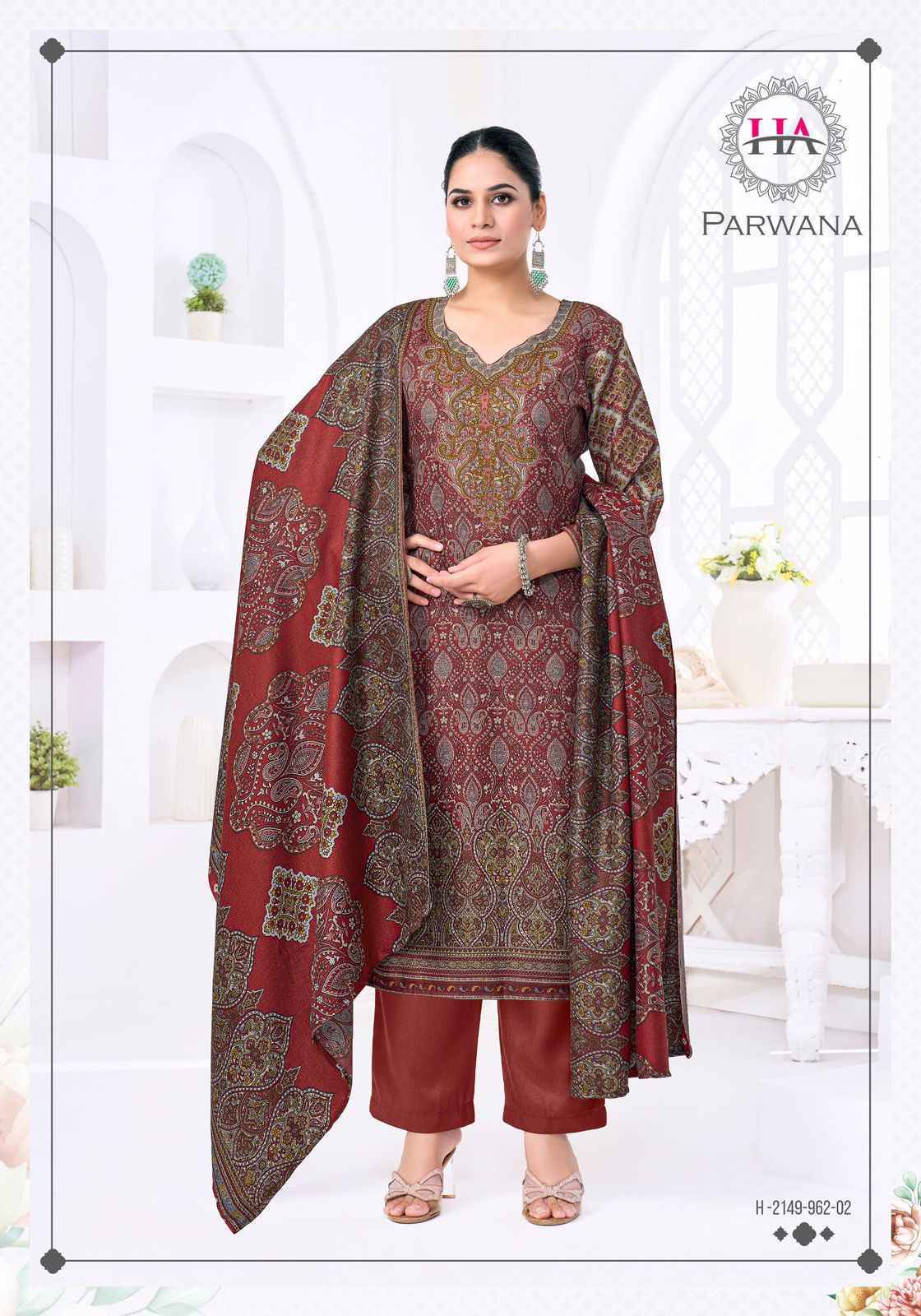 Harshit Fashion Parwana Pashmina Salwar Kameez Wholesale Rate ( 6 Pcs Catalog )