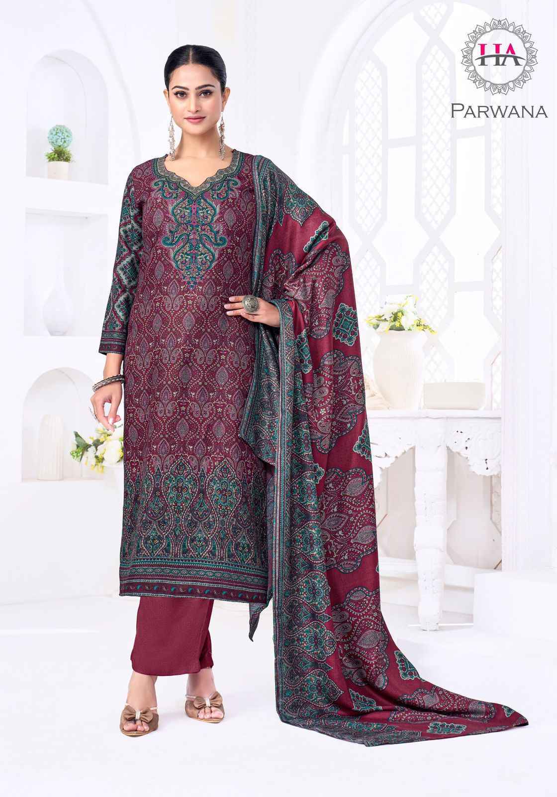 Harshit Fashion Parwana Pashmina Salwar Kameez Wholesale Rate ( 6 Pcs Catalog )
