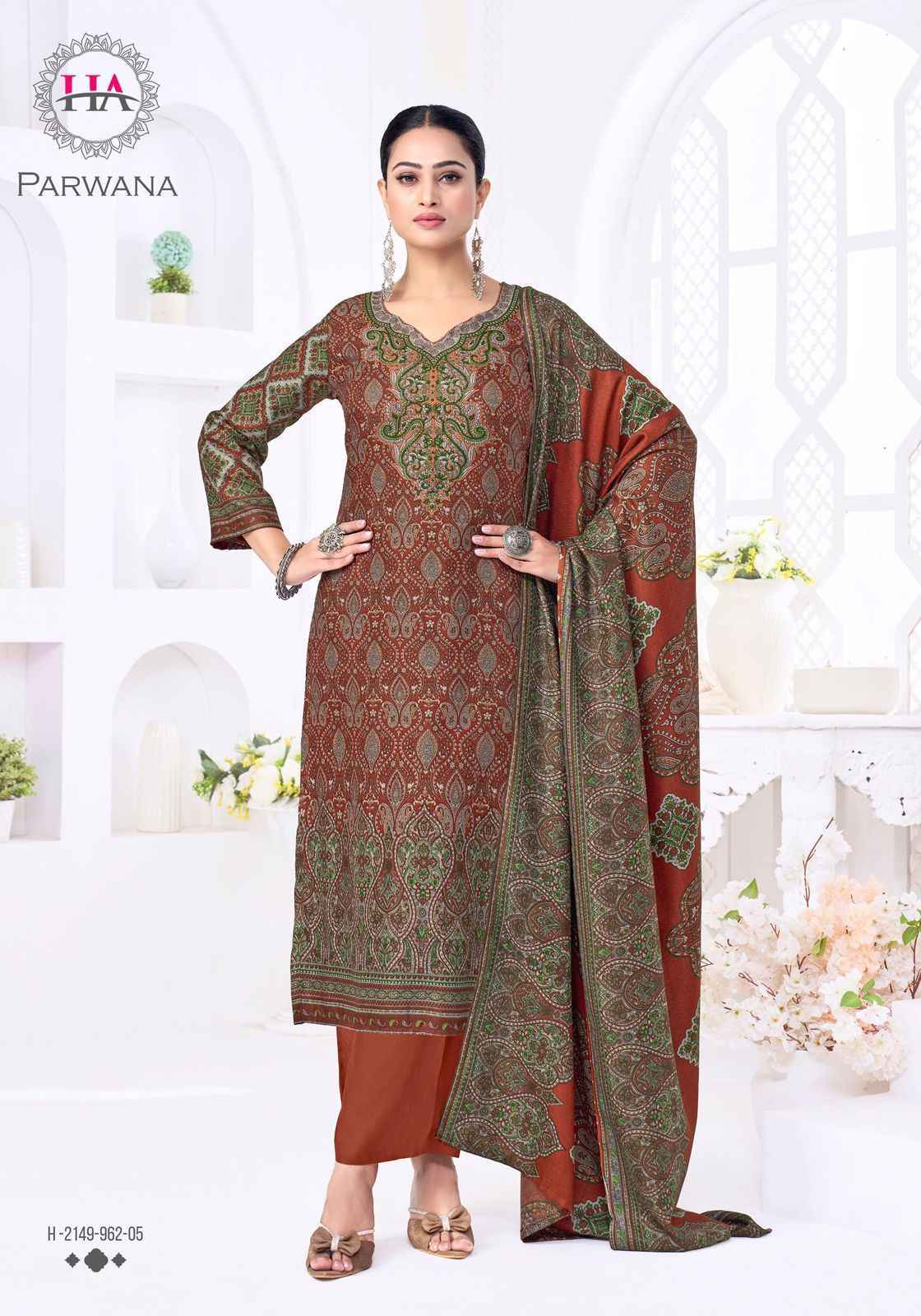 Harshit Fashion Parwana Pashmina Salwar Kameez Wholesale Rate ( 6 Pcs Catalog )