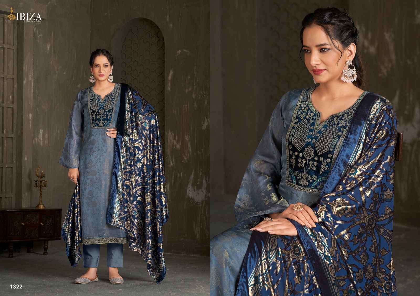 Ibiza Royal Velvet Salwar Suit Wholesale Rate ( 4 Pcs Catalog )