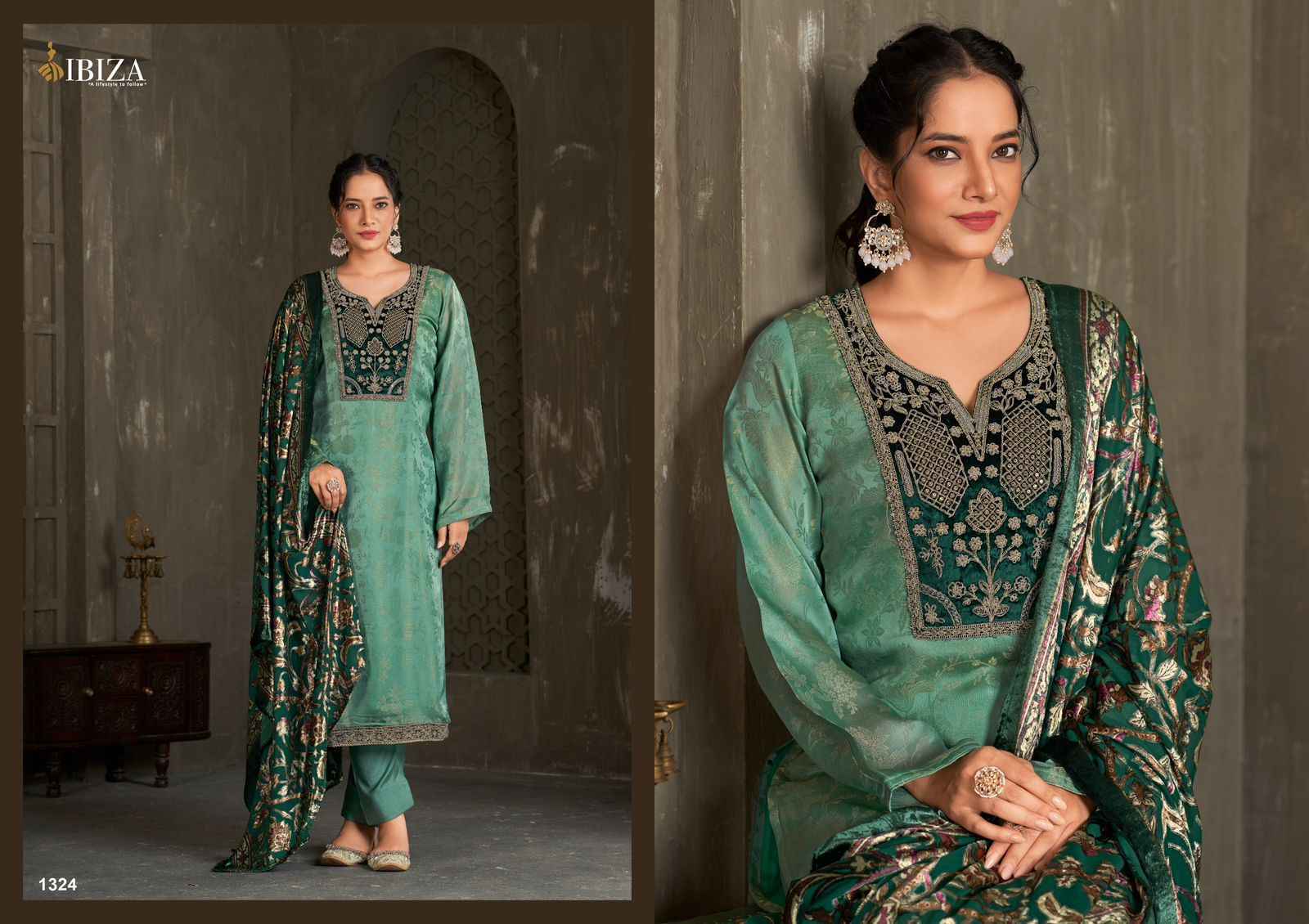 Ibiza Royal Velvet Salwar Suit Wholesale Rate ( 4 Pcs Catalog )