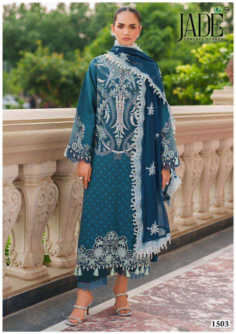 Jade Bin Saeed Heavy Luxury Vol 15 Cotton Salwar Kameez Wholesale Rate ( 6 Pcs Catalog )