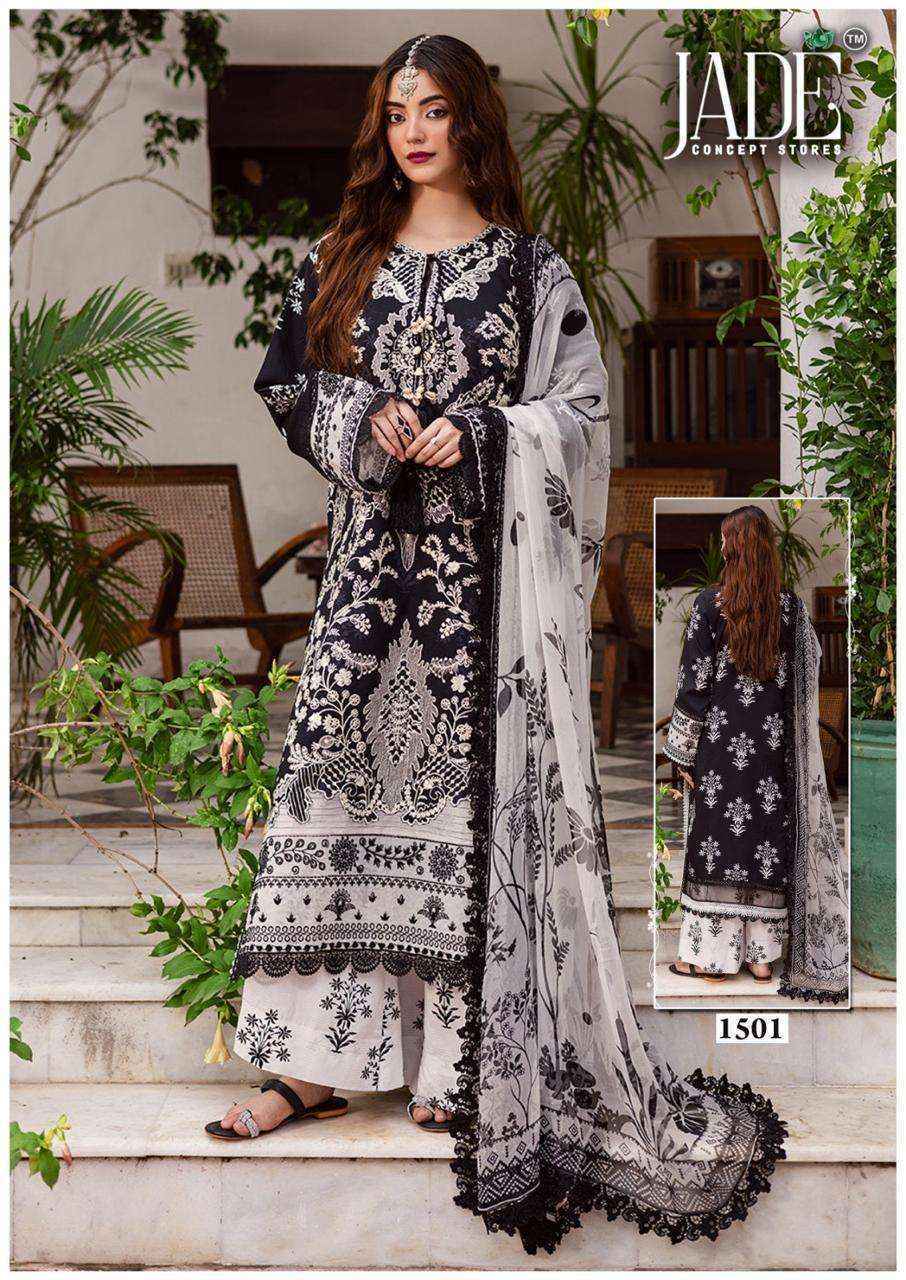 Jade Bin Saeed Heavy Luxury Vol 15 Cotton Salwar Kameez Wholesale Rate ( 6 Pcs Catalog )