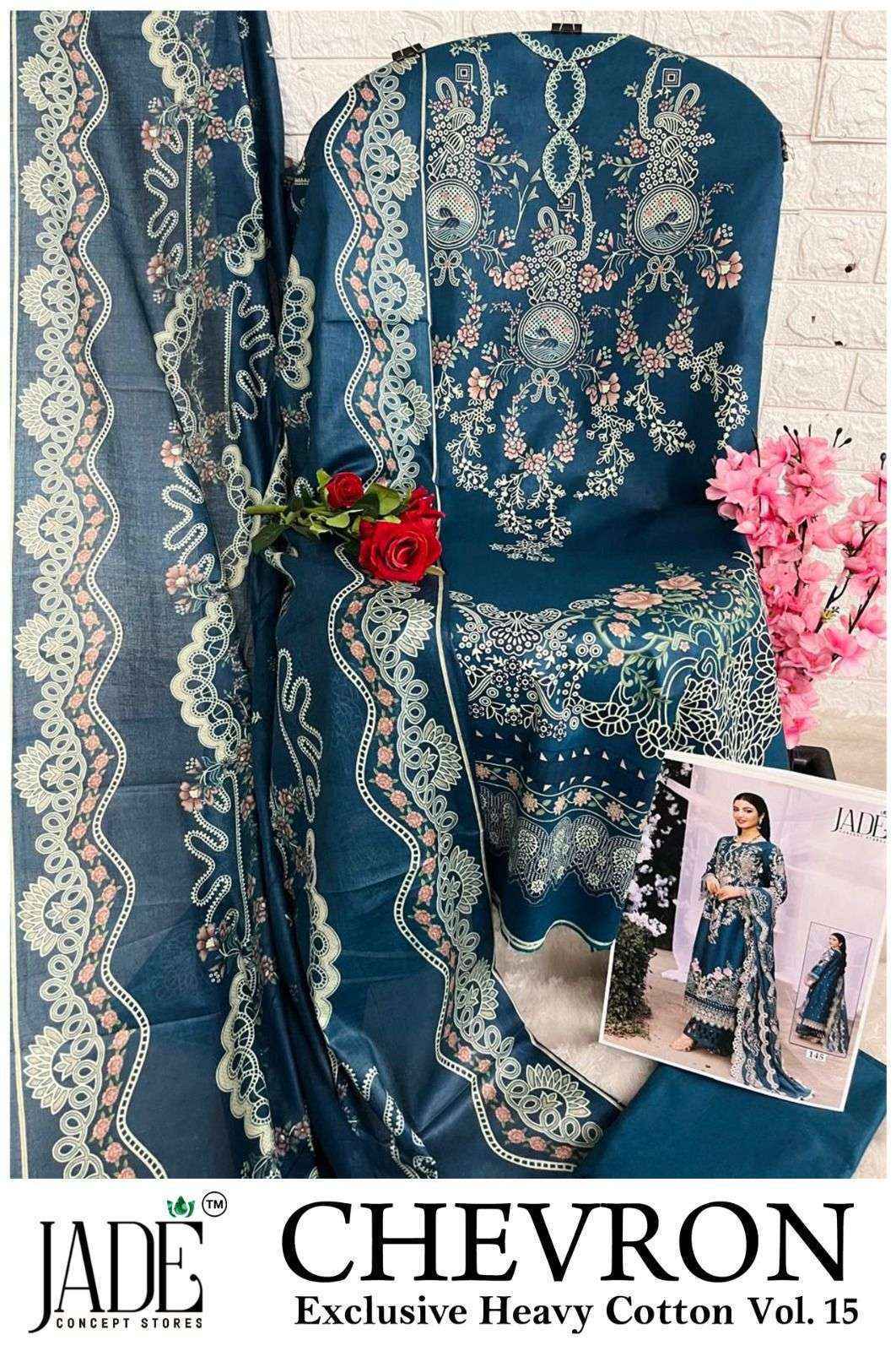 Jade Chevron Vol 15 Cotton Pakistani Dress Material Wholesale Price ( 6 Pc Catalog )