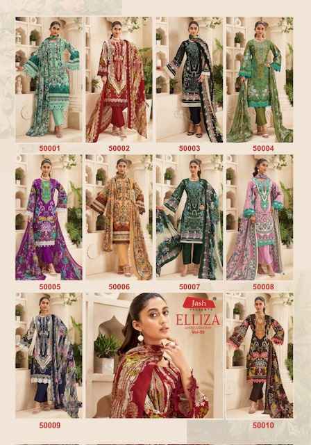 Jash Elliza Vol 50 Cotton Salwar Kameez Wholesale Price ( 10 pcs Catalogue )