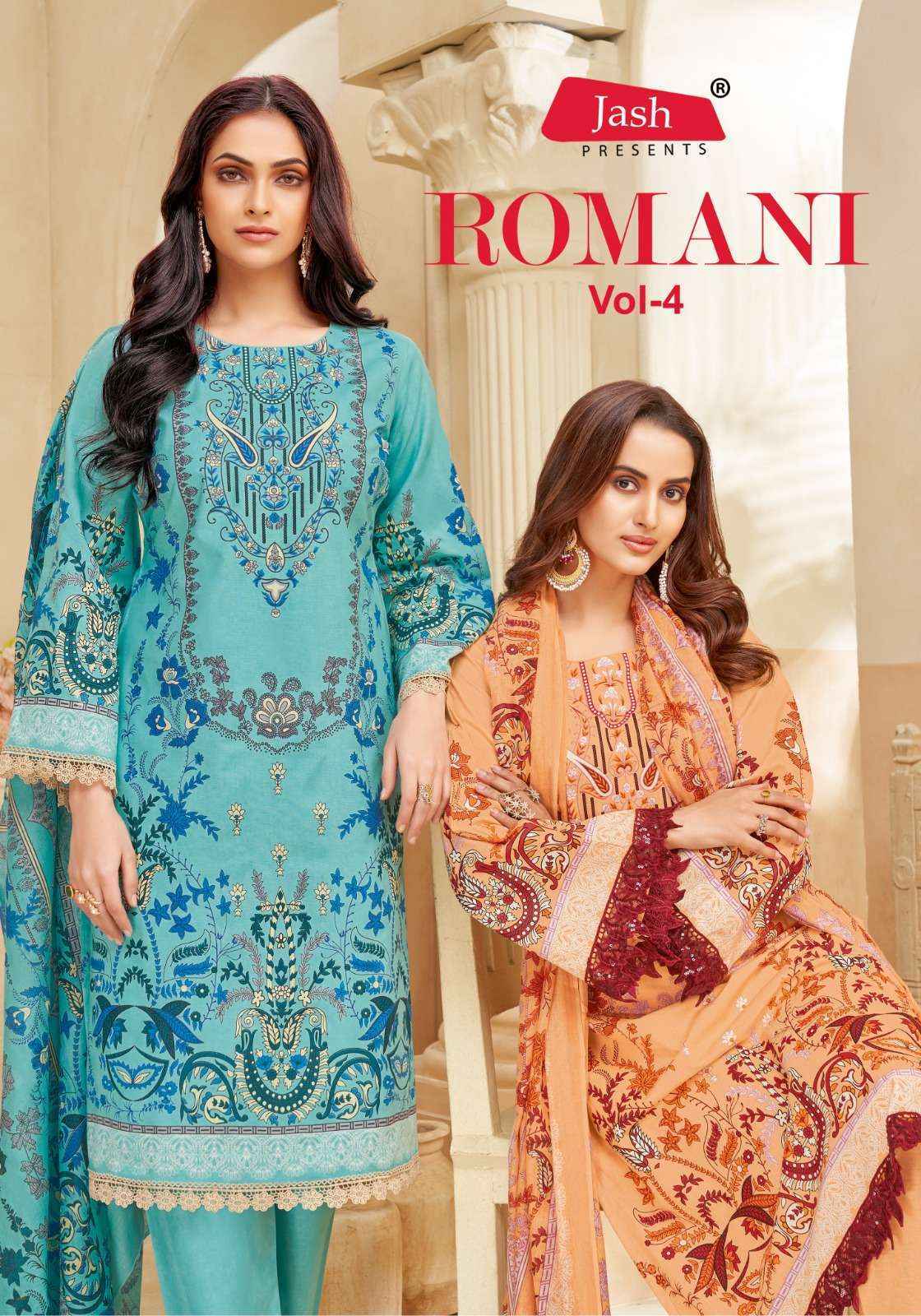 Jash Romani Vol 4 Cotton Salwar Kameez Wholesale Rate ( 8 Pcs Catalog )