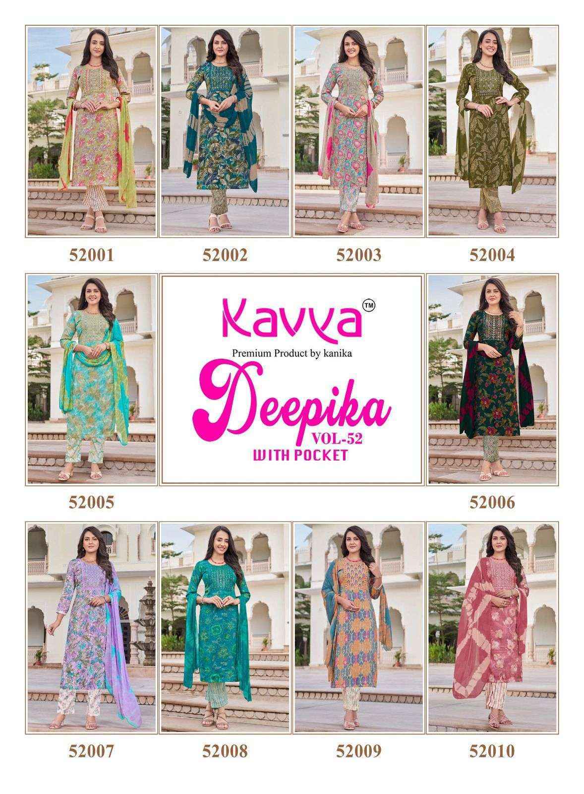Kavya Deepika Vol 52 Capsule Kurti Combo Wholesale Rate ( 10 Pcs Catalog )