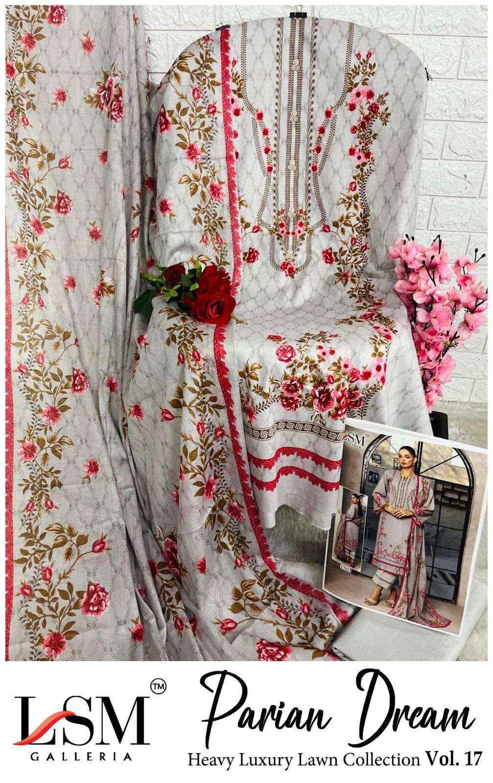 LSM Galleria Parian Dream Vol 17 Lawn Cotton Salwar Kameez Wholesale Rate ( 6 Pcs Catalog )