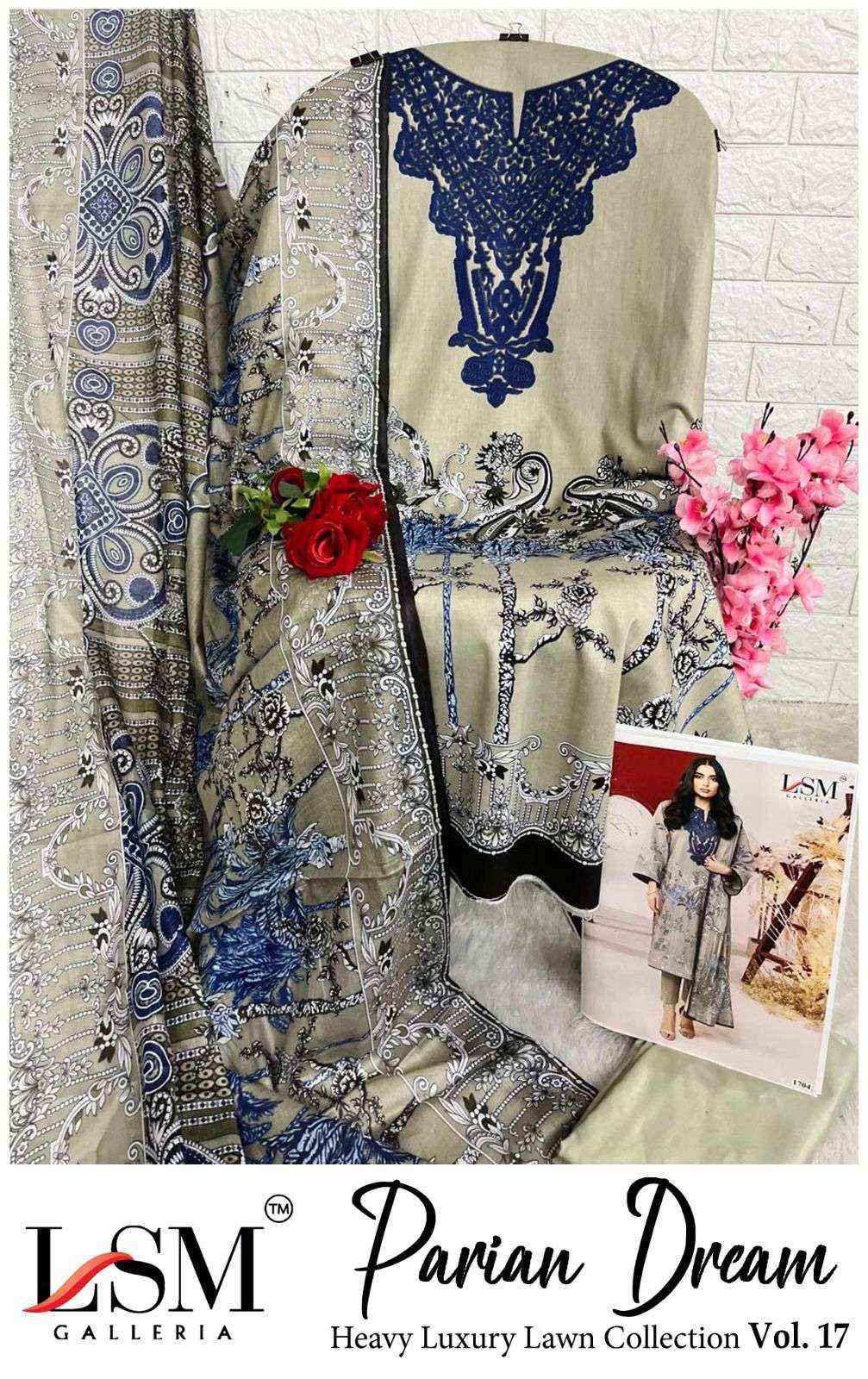 LSM Galleria Parian Dream Vol 17 Lawn Cotton Salwar Kameez Wholesale Rate ( 6 Pcs Catalog )