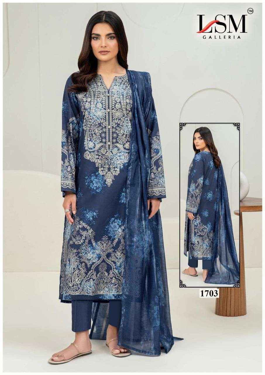 LSM Galleria Parian Dream Vol 17 Lawn Cotton Salwar Kameez Wholesale Rate ( 6 Pcs Catalog )