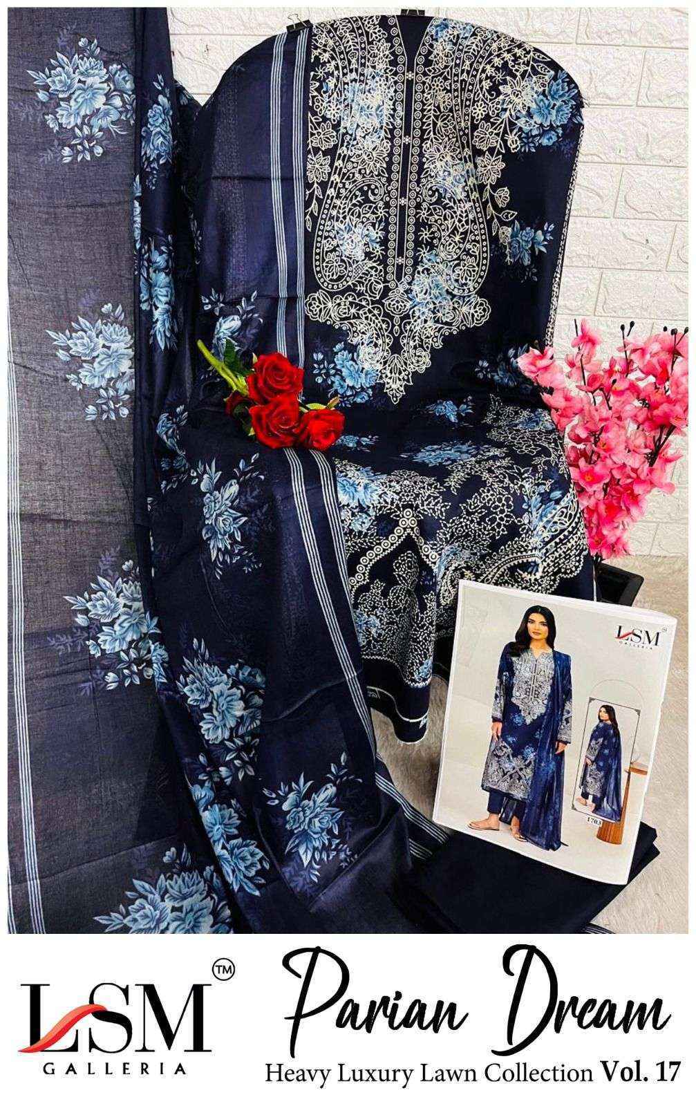 LSM Galleria Parian Dream Vol 17 Lawn Cotton Salwar Kameez Wholesale Rate ( 6 Pcs Catalog )