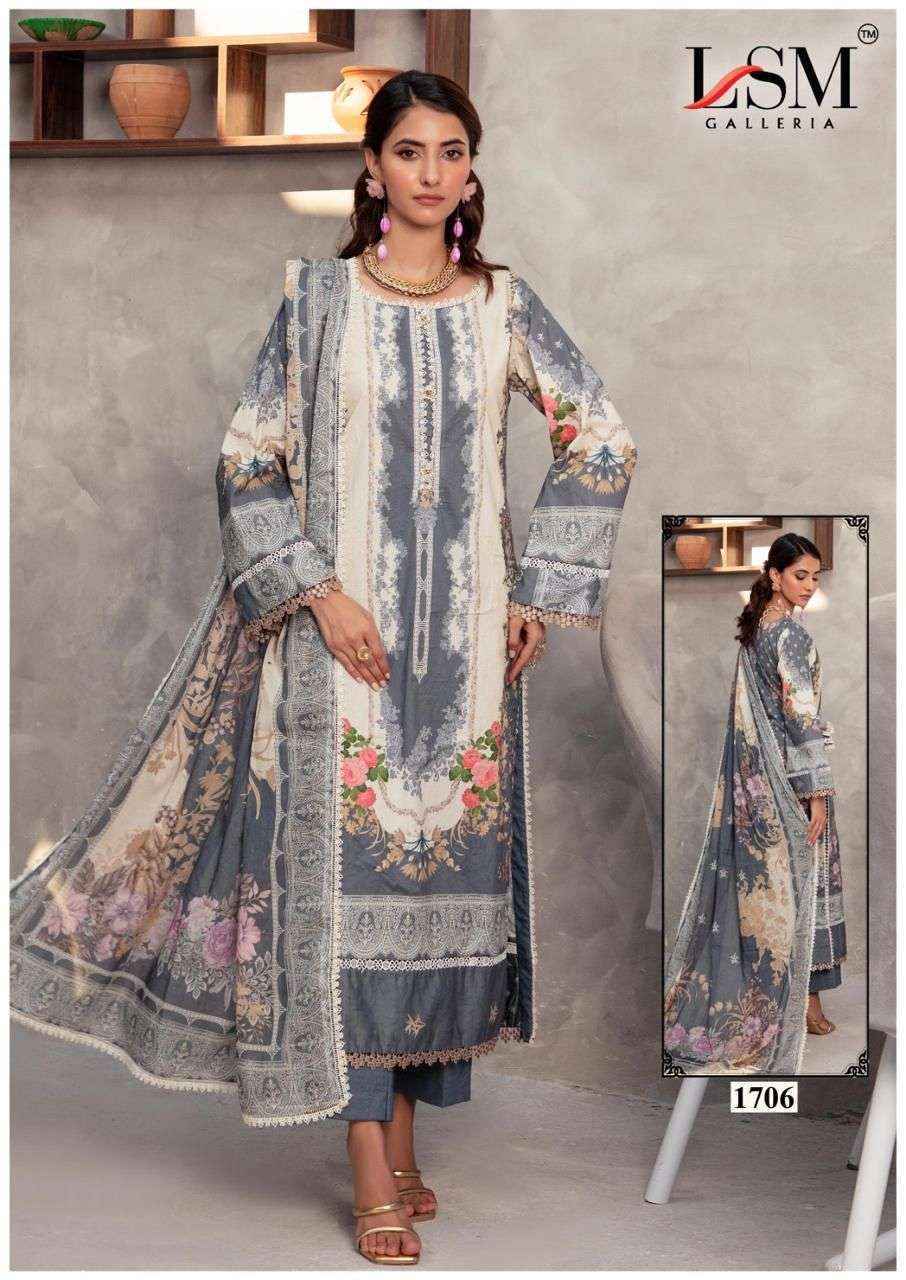 LSM Galleria Parian Dream Vol 17 Lawn Cotton Salwar Kameez Wholesale Rate ( 6 Pcs Catalog )