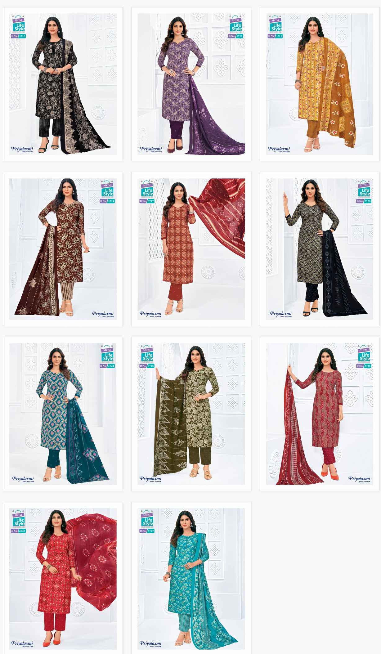 Mcm Priyalaxmi Vol 37 Cotton Printed Salwar Kameez Wholesale Rate ( 20 Pcs Catalog )