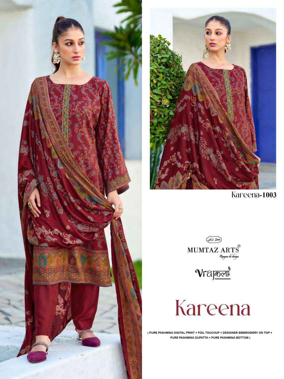 Mumtaz Arts Kareena Digital Printed Fancy Pashmina Salwar Kameez Wholesale Rate ( 4 Pcs Catalog )