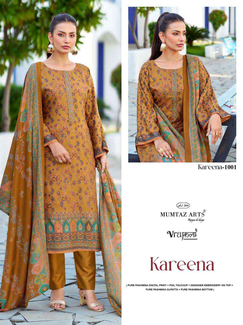 Mumtaz Arts Kareena Digital Printed Fancy Pashmina Salwar Kameez Wholesale Rate ( 4 Pcs Catalog )