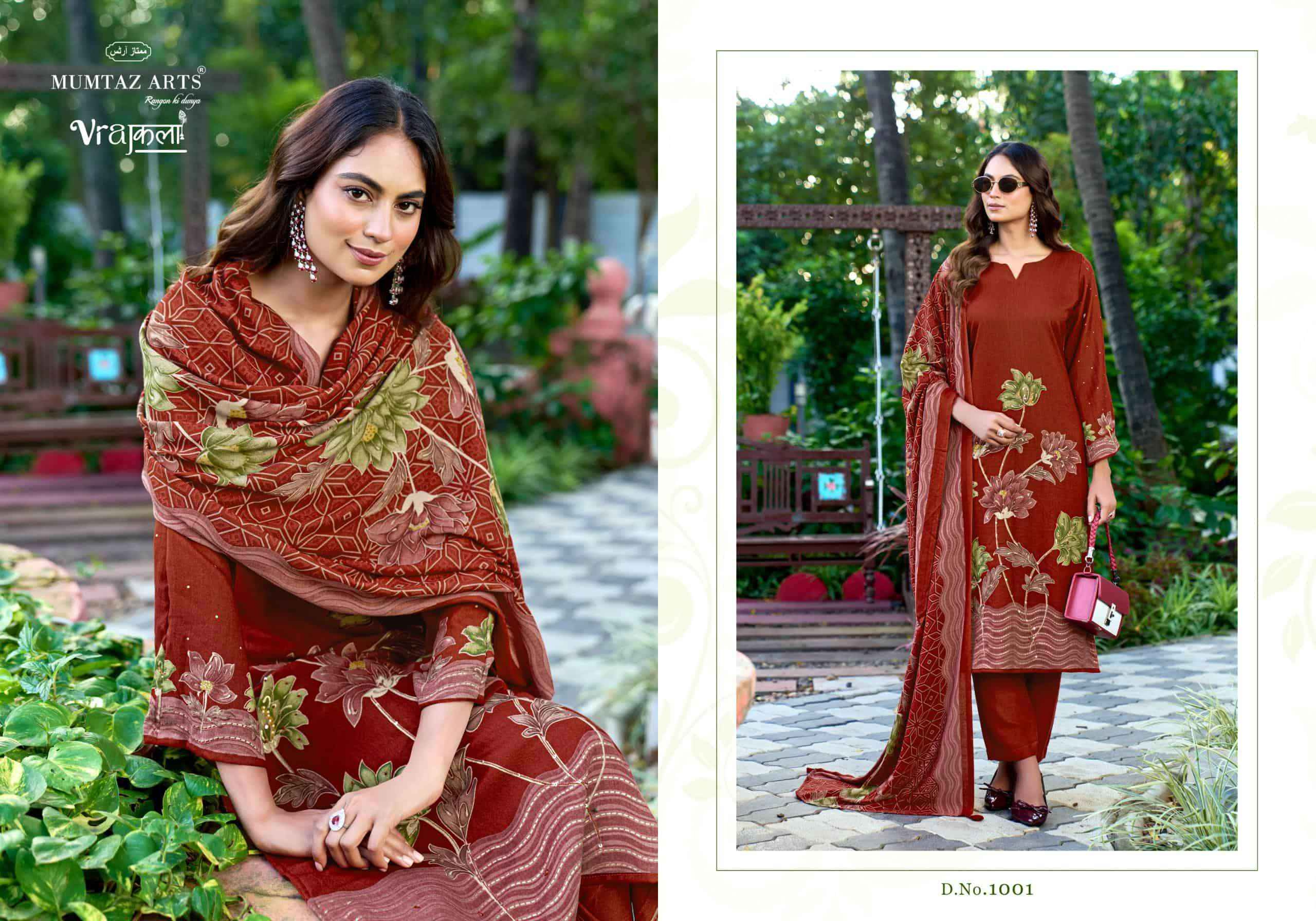 Mumtaz Arts Kashmir Kali Digital Printed Pure Pashmina Winter Wear Salwar Kameez Wholesale Rate ( 4 Pcs Catalog )